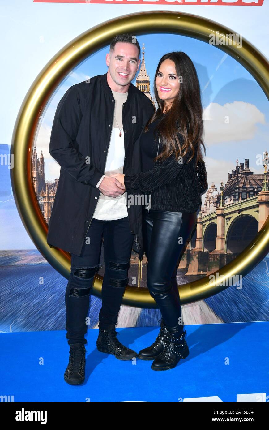 Kieran Hayler and Michelle Penticost arrive for a screening of new film Sonic the Hedgehog at the Vue cinema in Westfield. Picture date: Thursday January 30, 2020. Photo credit should read: Ian West/PA Stock Photo