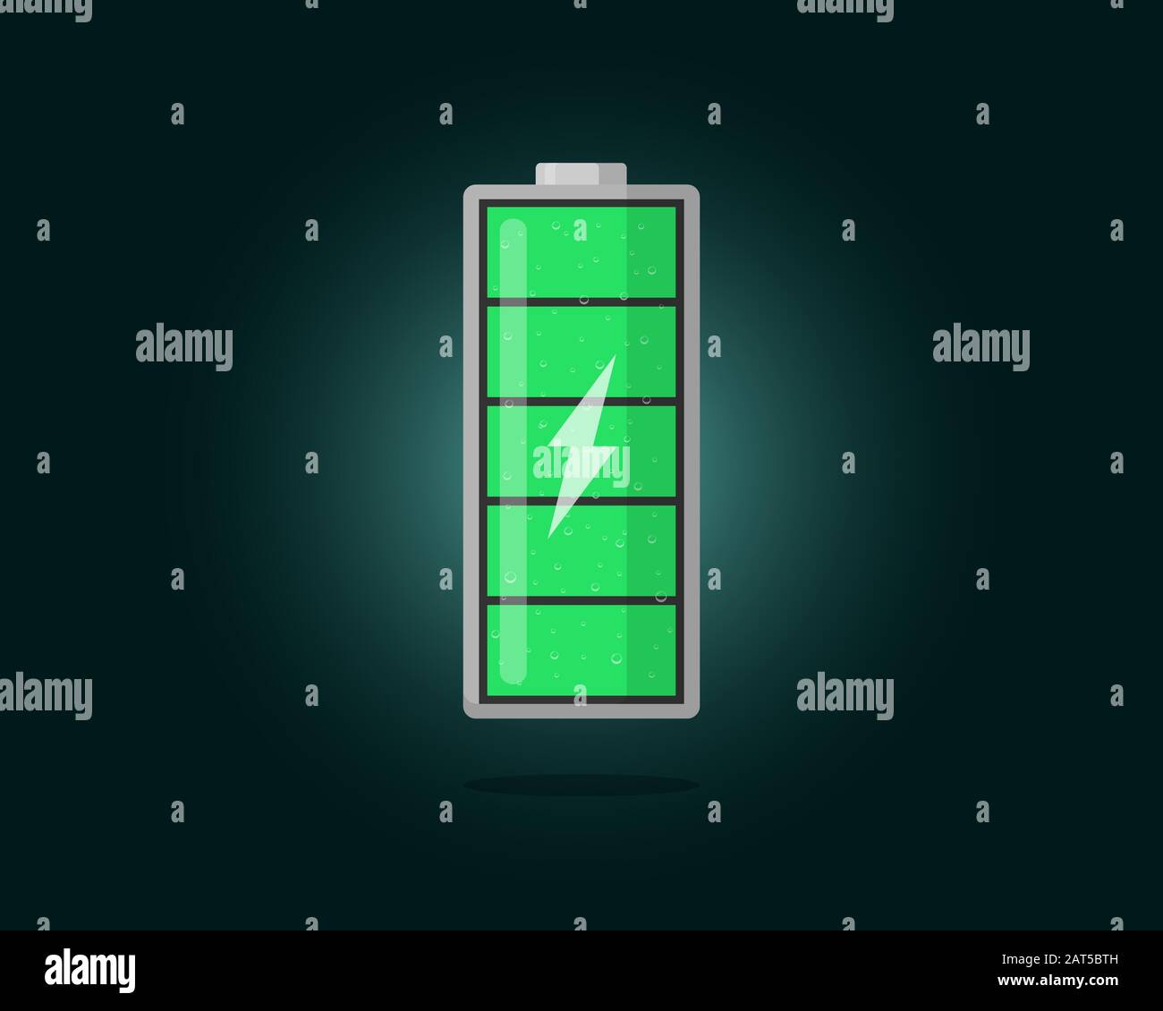 High electric power green battery charged energy indicator with
