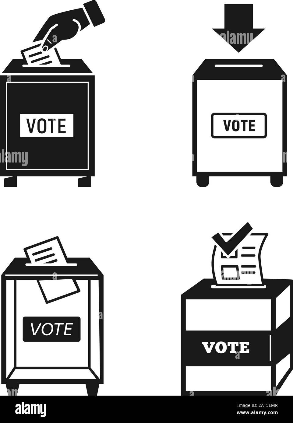 Ballot icons set. Simple set of ballot vector icons for web design on white background Stock Vector