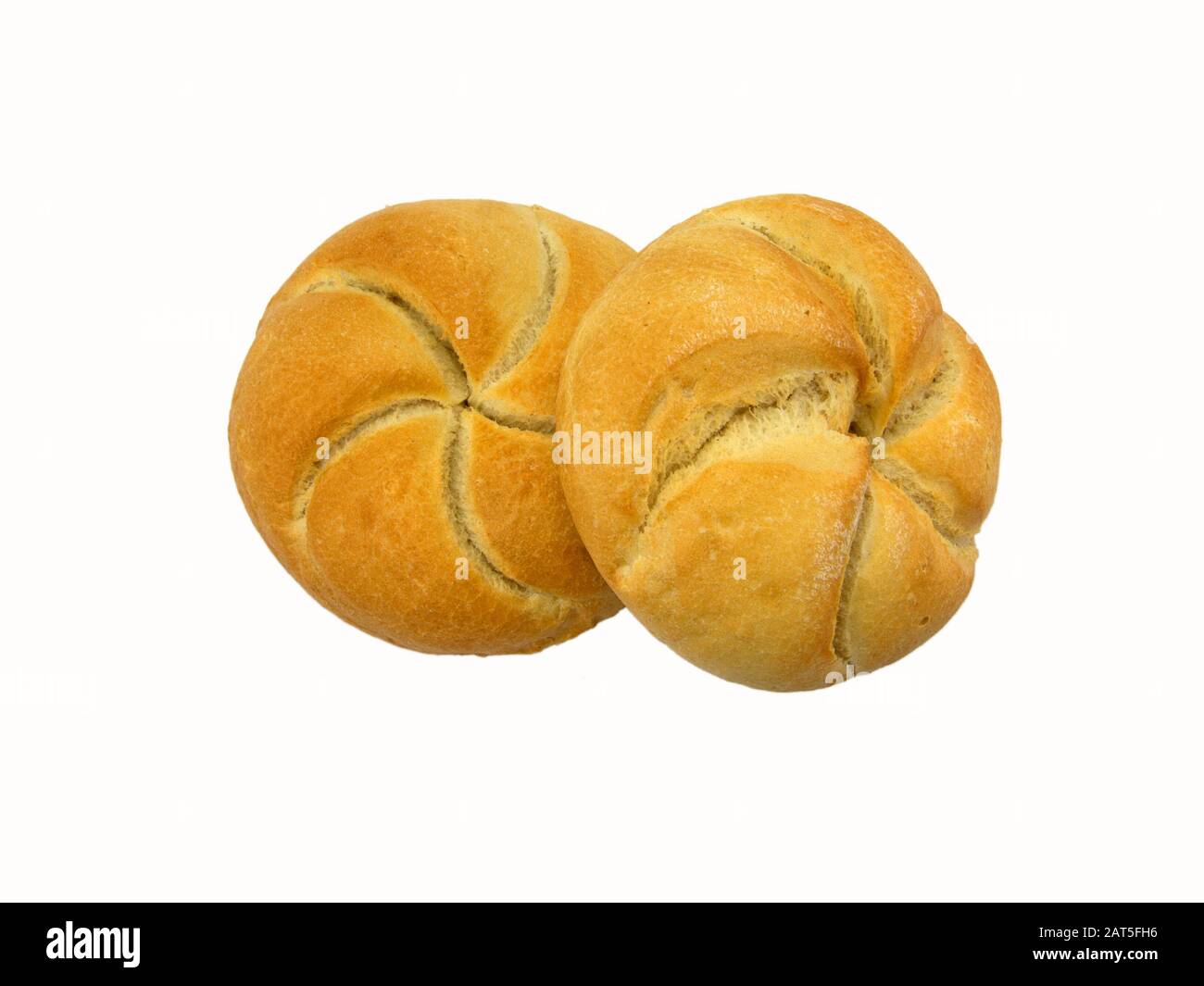 Wheat buns isolated against a white background Stock Photo