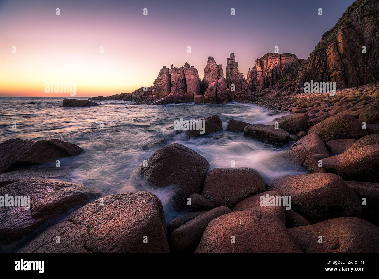 Morning view of the Pinnacles at Cape Woolamai, Australia Stock Photo