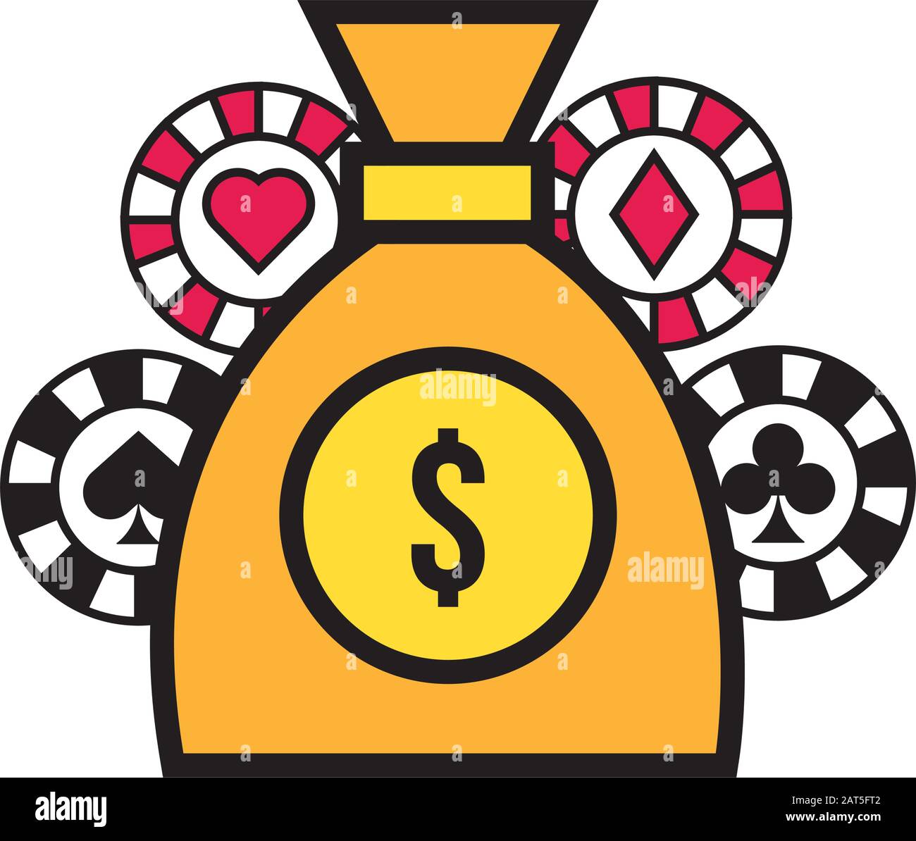 money dollars bag and casino chips Stock Vector Image & Art Alamy