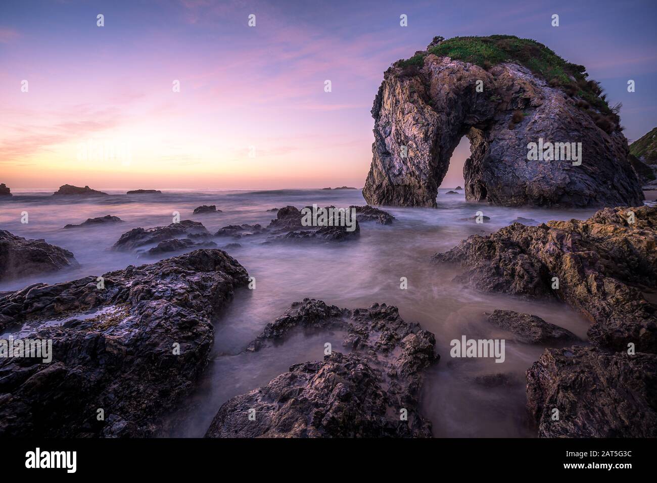 Sunrise at Horse Head Rock, Bermagui, New South Wales, Australia Stock