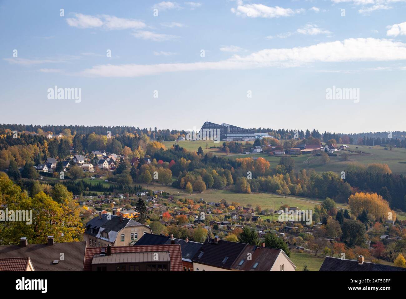 the little city Schöneck in Vogtland in saxony Stock Photo