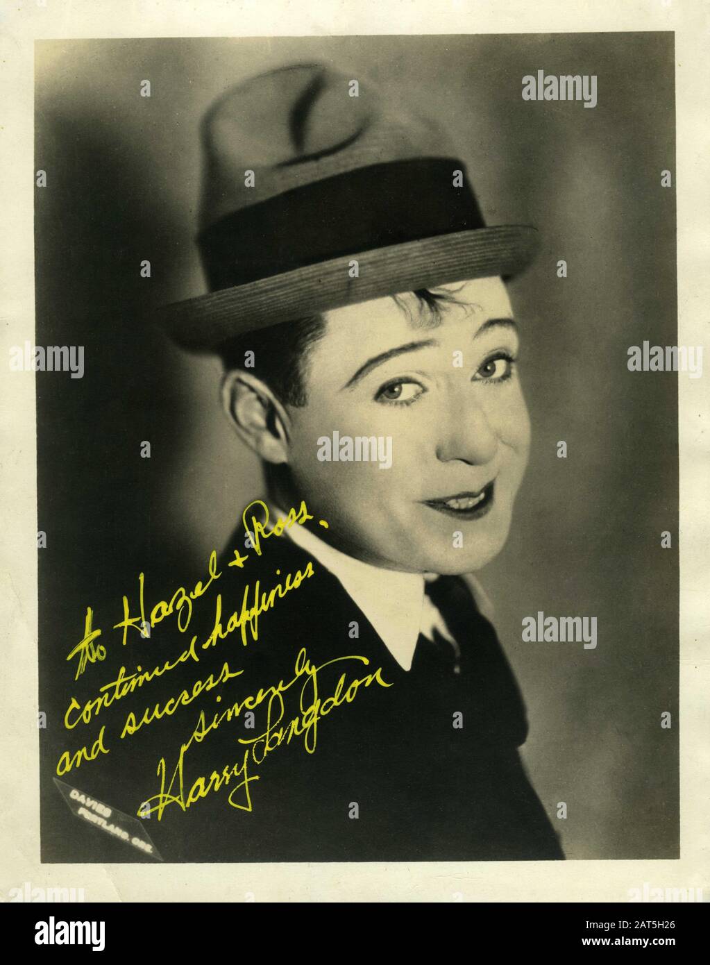 Silent Movie Comedian HARRY LANGDON Portrait circa 1923 by DAVIES of PORTLAND OREGON Stock Photo