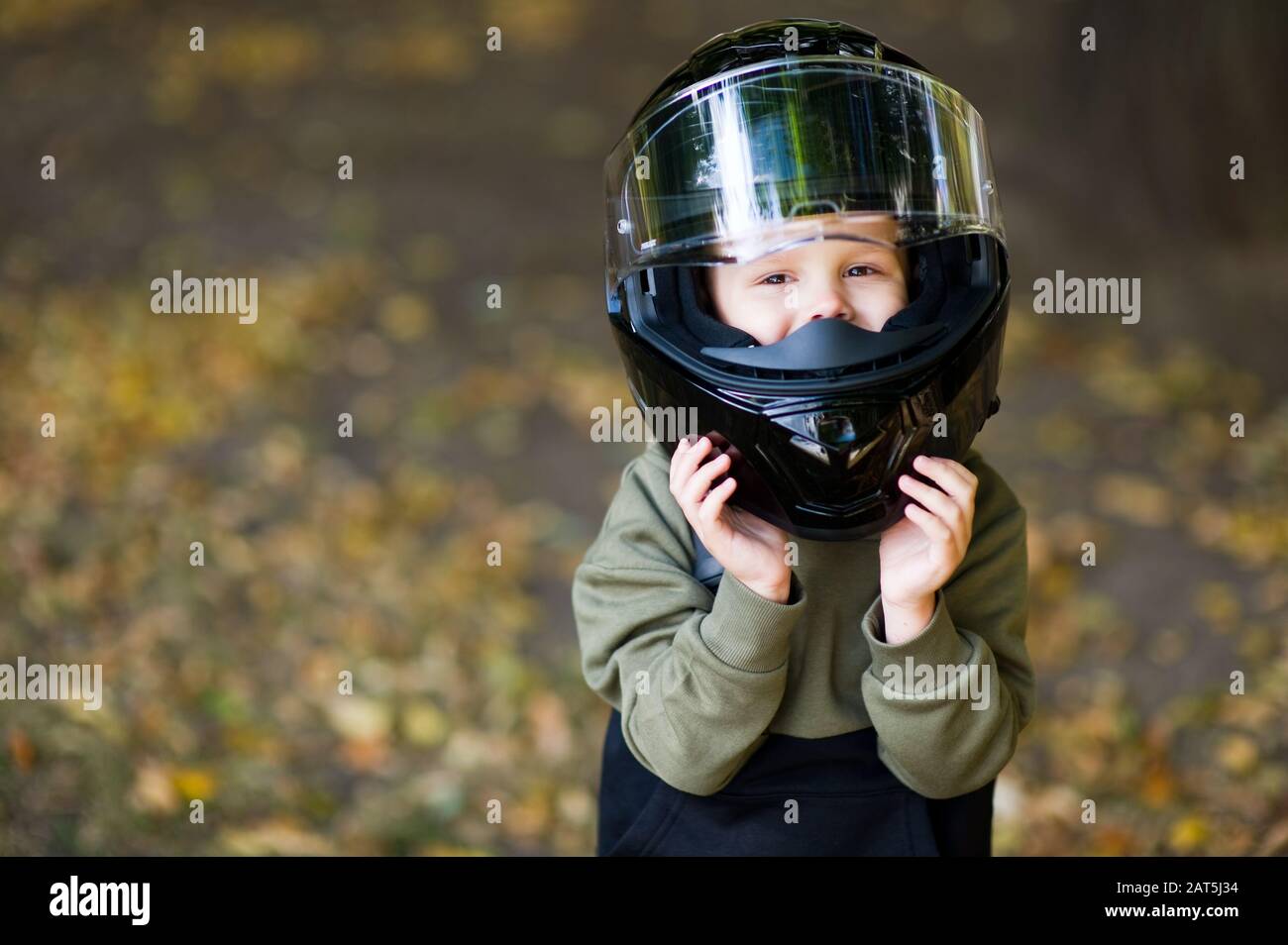 Boy hotsell with helmet