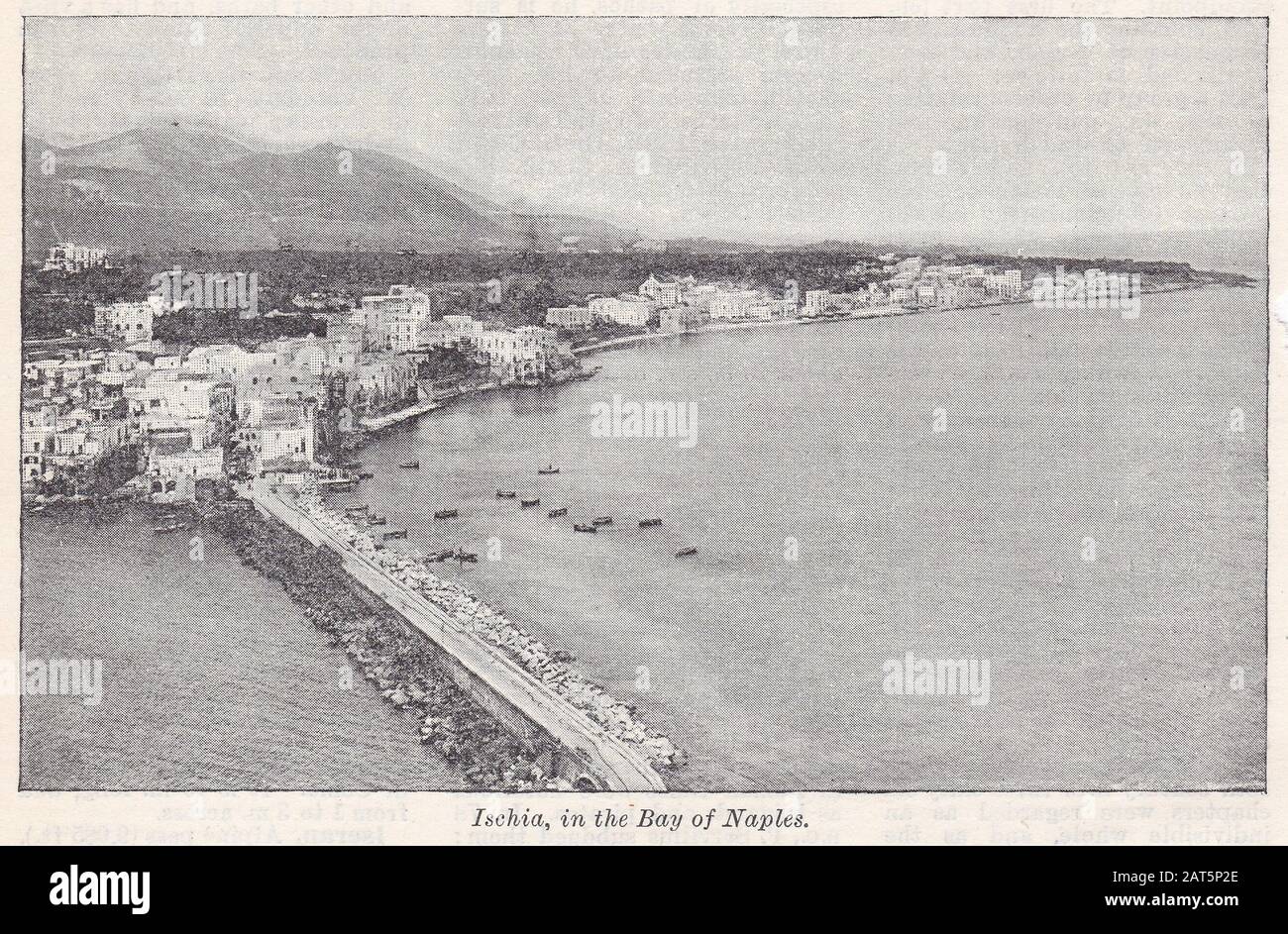 Vintage black and white photo of Ischia in the Bay of Naples Stock Photo