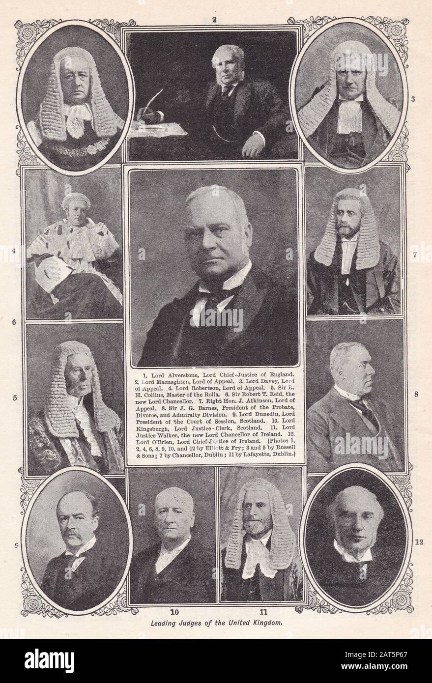 Vintage black and white photos of Leading Judges of the 1900s Stock Photo