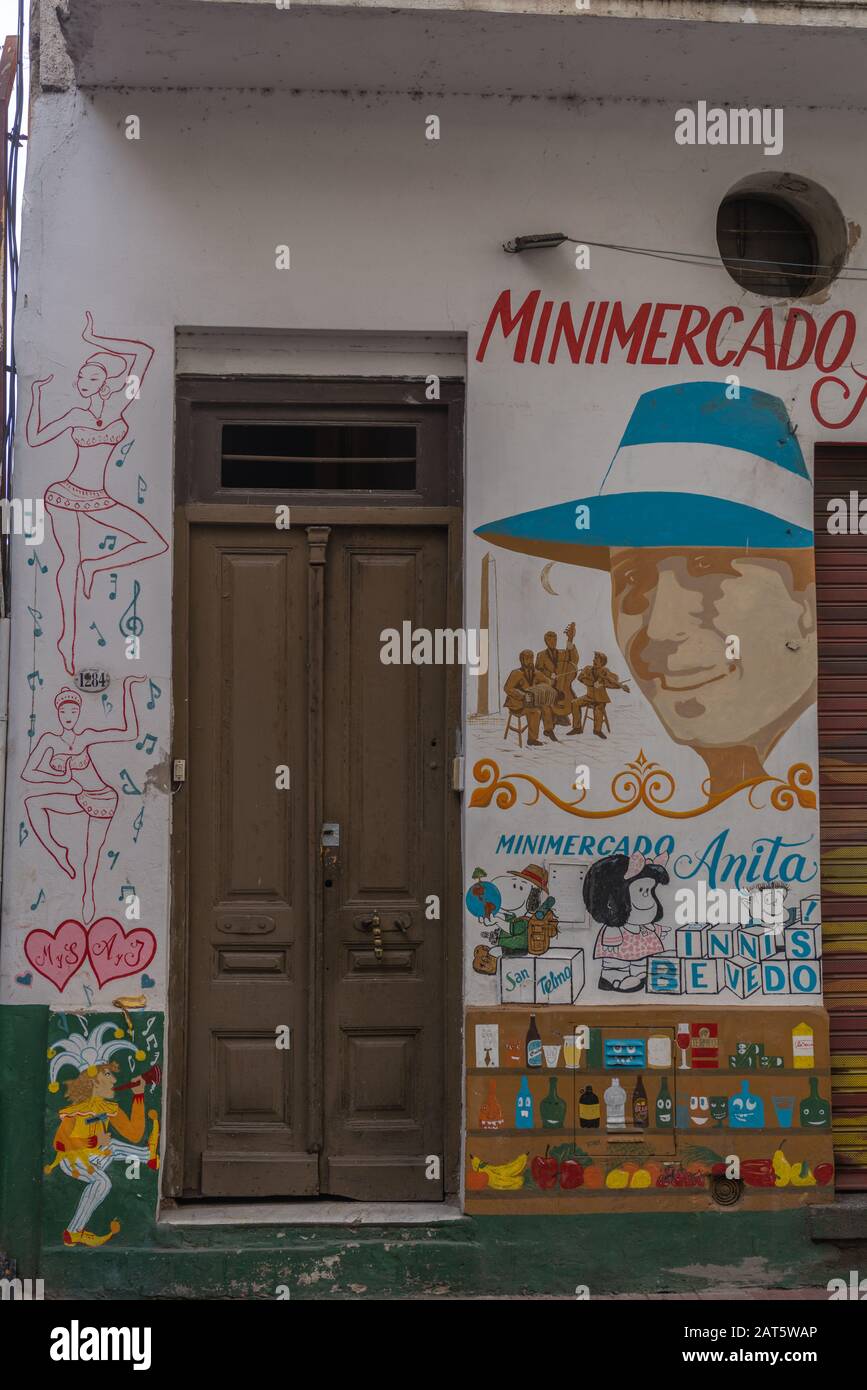 Graffiti, San Telmo, Buenos Aires, Argentina Stock Photo