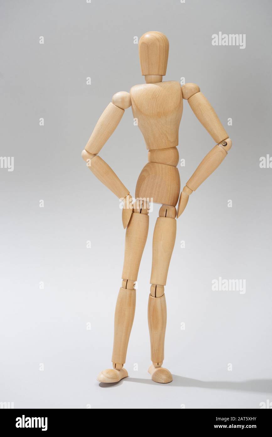 Wooden mannequin happy pose hi-res stock photography and images - Alamy