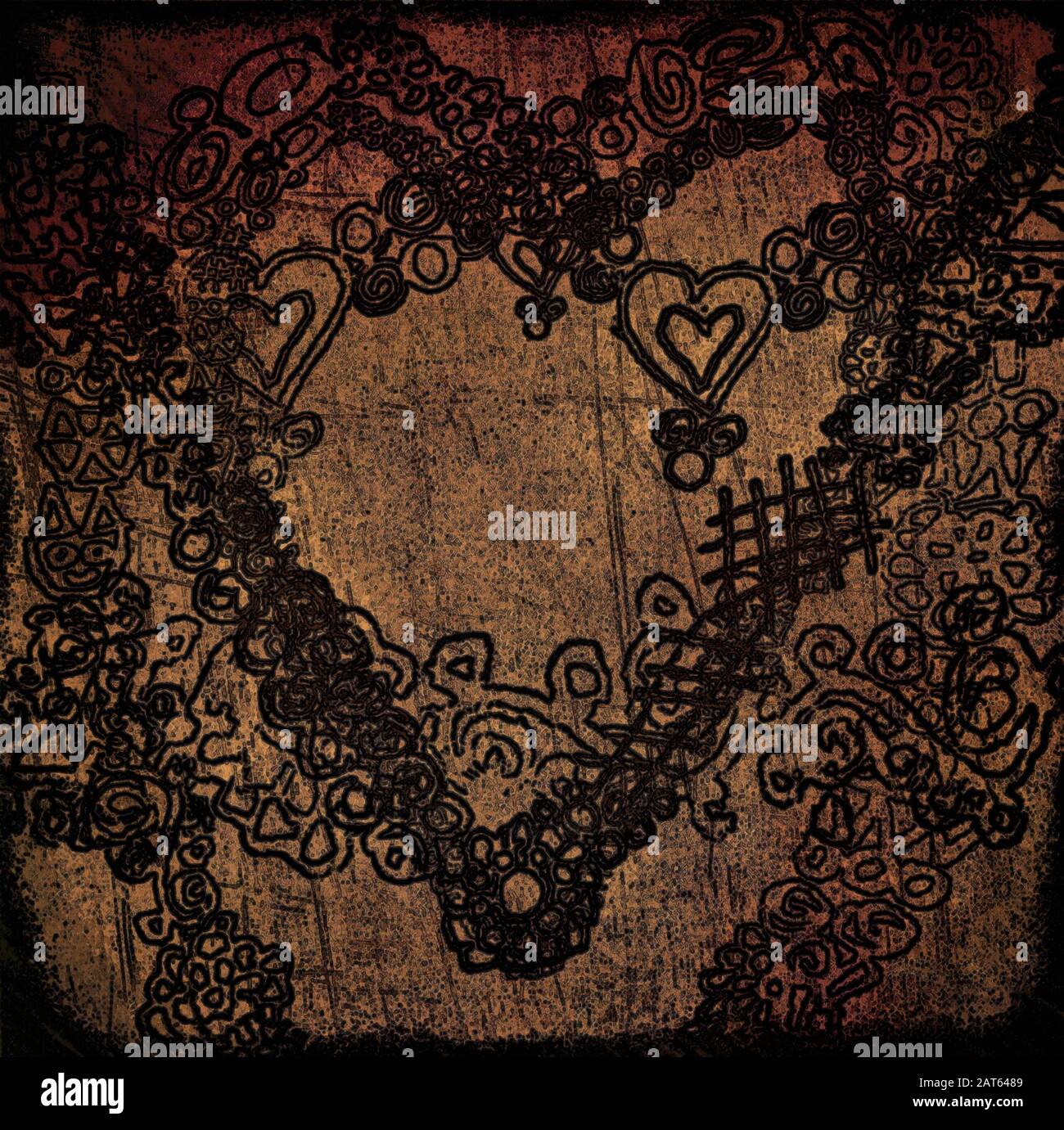 Grunge heart symbol design, love concept Stock Photo - Alamy