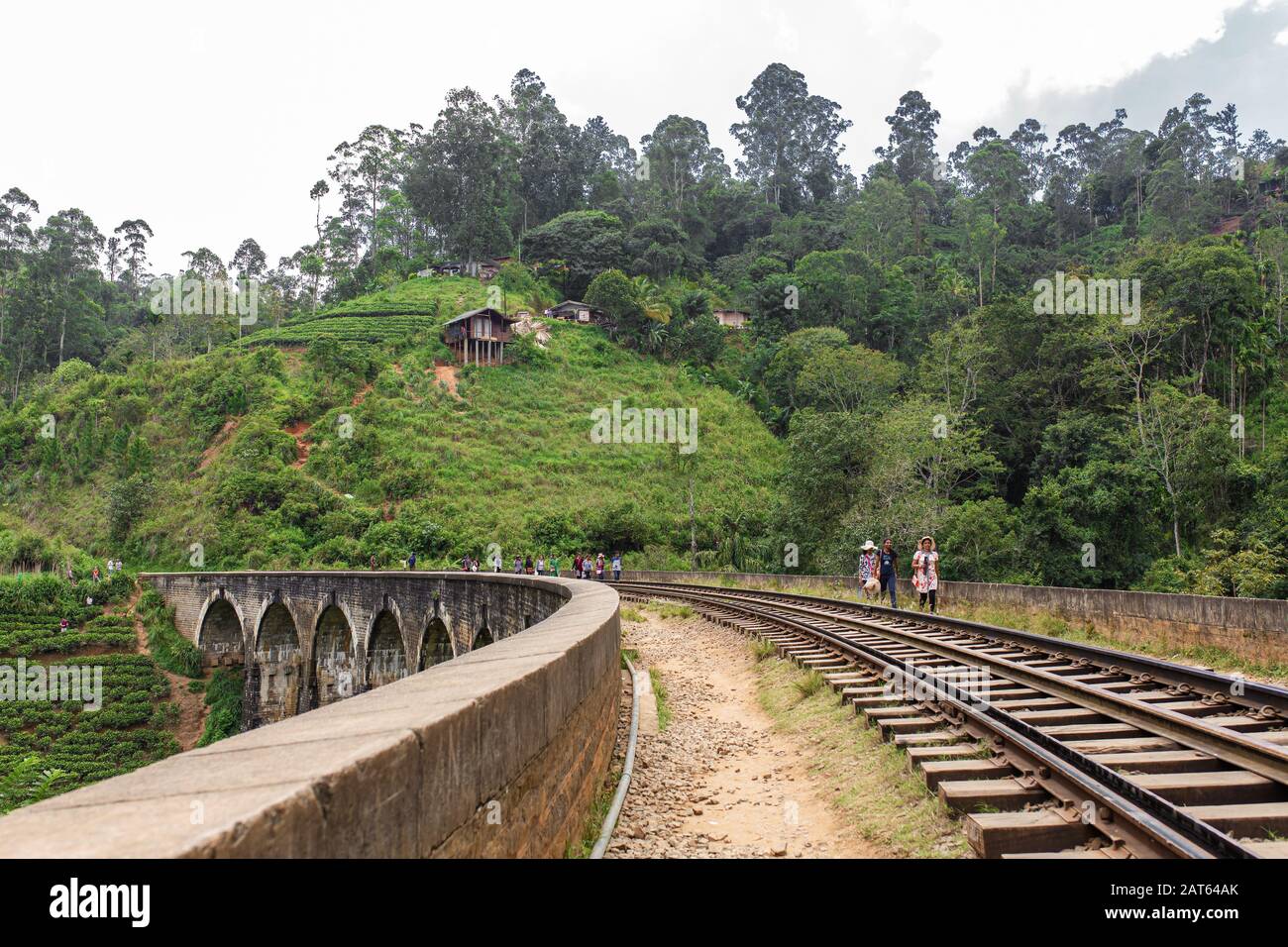 The famous ninearch bridge of the railway in the jungle in Sri Lanka