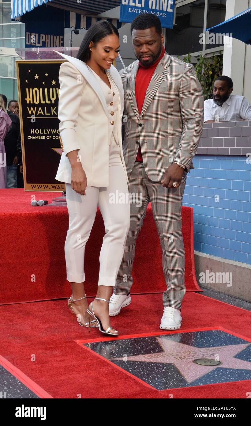 Los Angeles United States 30th Jan American Singer Songwriter Rapper Actor Television Producer Entrepreneur And Investor Curtis 50 Cent Jackson Is Joined By His Girlfriend Former Model And Fitness Guru Jamira