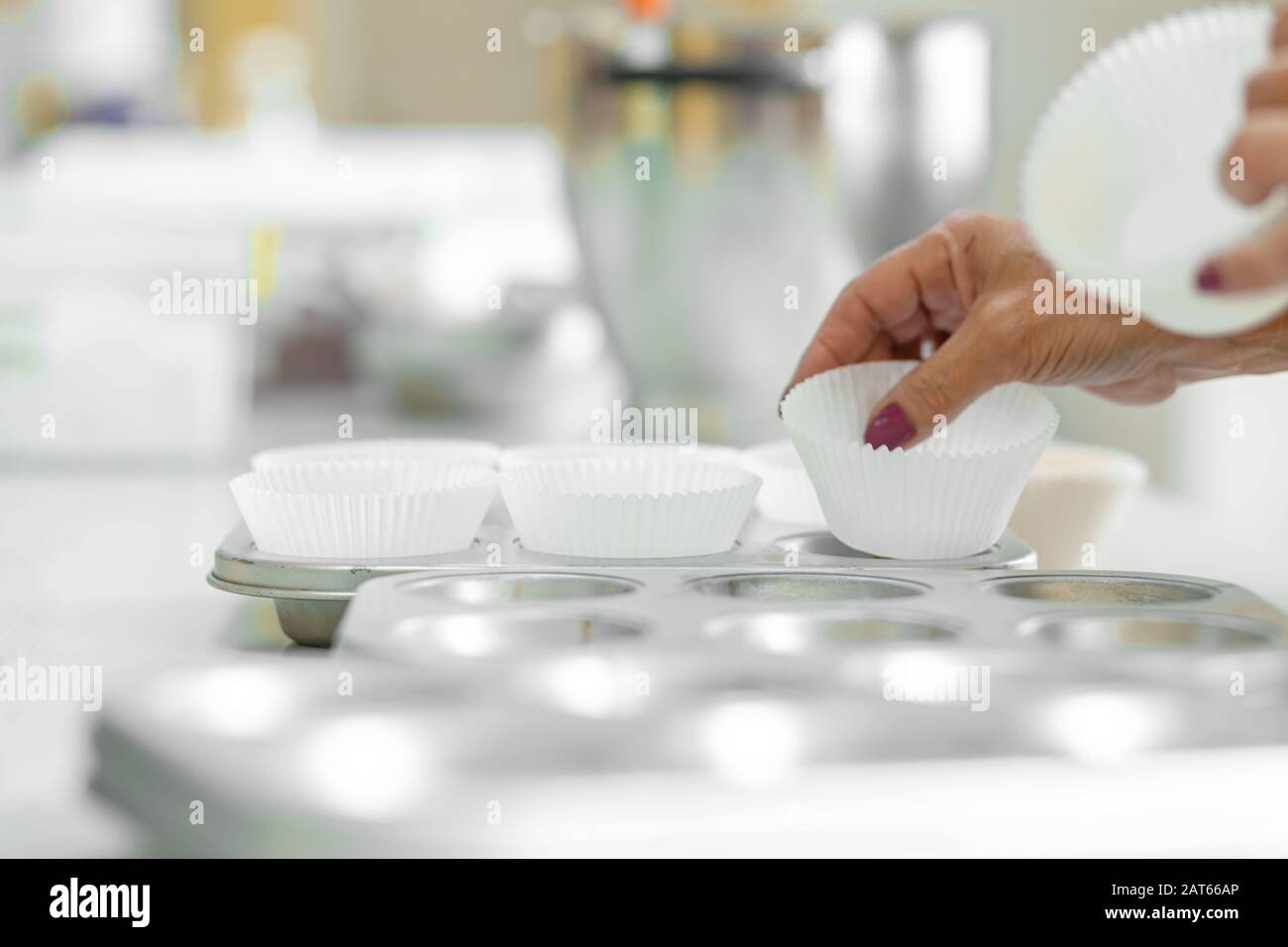 Cupcake baking dish. Professional cooking tools. Stock Photo