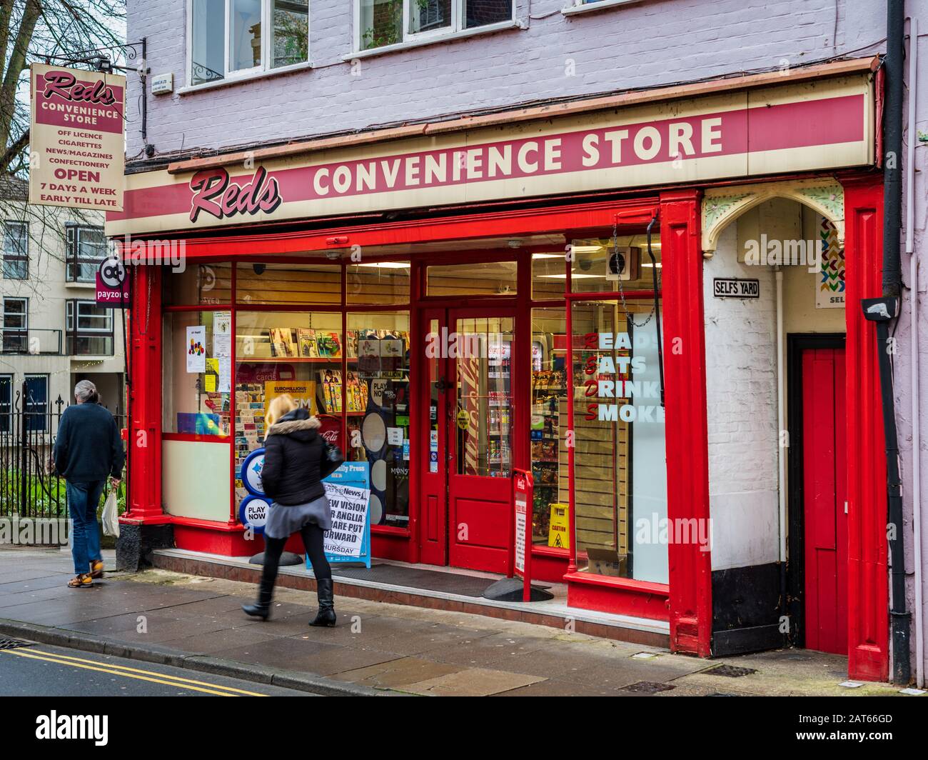 Traditional Convenience Store, Norwich. Small convenience store in a city centre location. Stock Photo