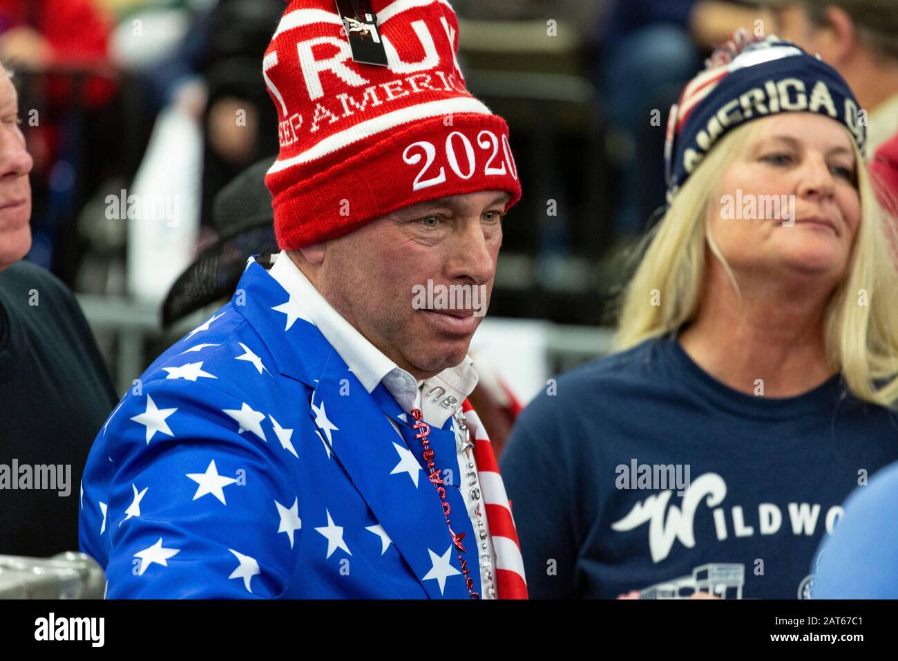 Wildwood, New Jersey - January 28, 2020: at the "Keep America Great" rally held at the Wildwoods Convention Center. Stock Photo