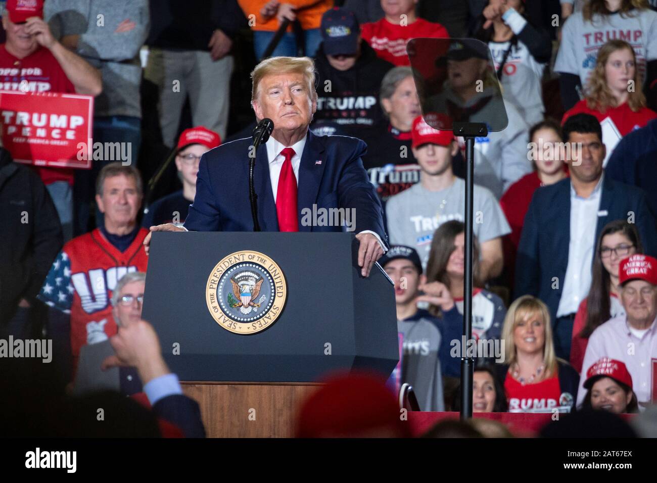 President Donald J. Trump speaks to a large crowd at the "Keep America ...