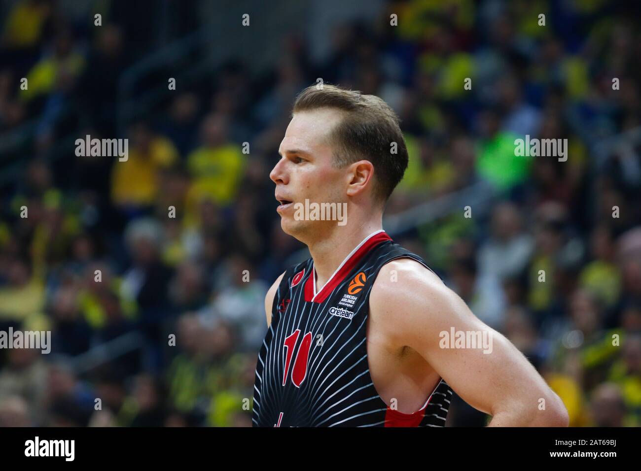 ISTANBUL / TURKEY - JANUARY 24, 2020: Michael Roll during EuroLeague 2019-20 Round 21 basketball game between Fenerbahce and Olimpia Milano at Ulker Sports Arena. Stock Photo