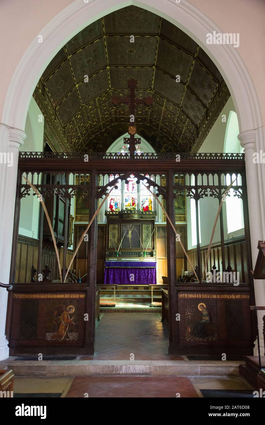 Rood screen inside Great St Mary's Church in Cambridge, United Kingdom Stock Photo