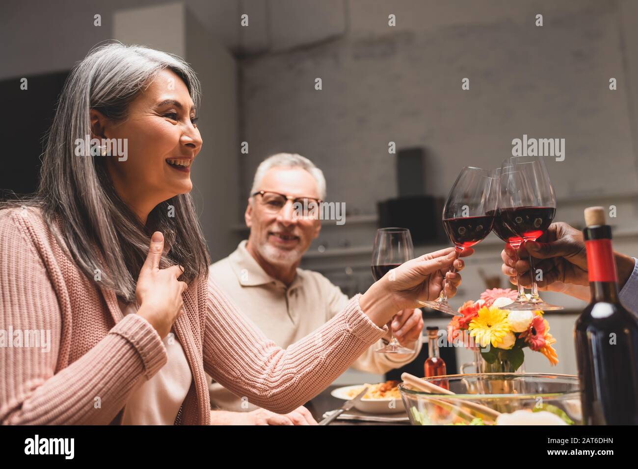 Cropped view woman clinking hi-res stock photography and images - Alamy
