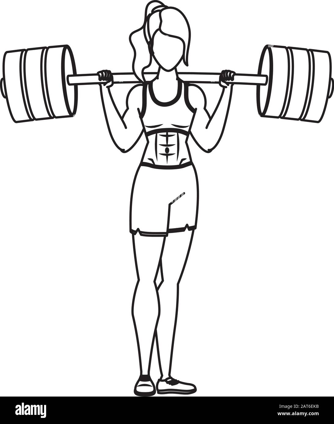 young woman athlete weight lifting Stock Vector Image & Art Alamy