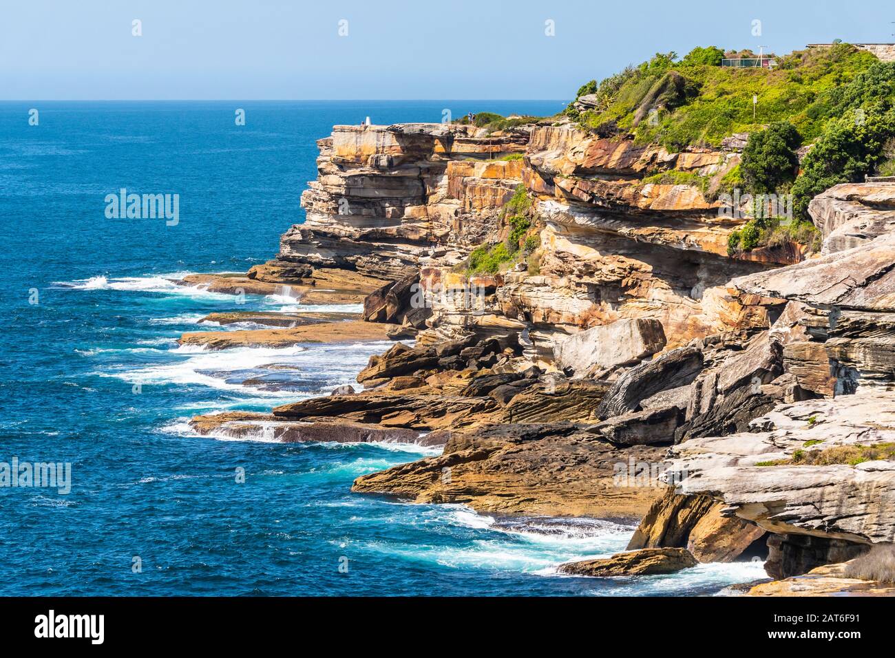 Panoramic view of coogee to bondi costal walk, Sydney Stock Photo
