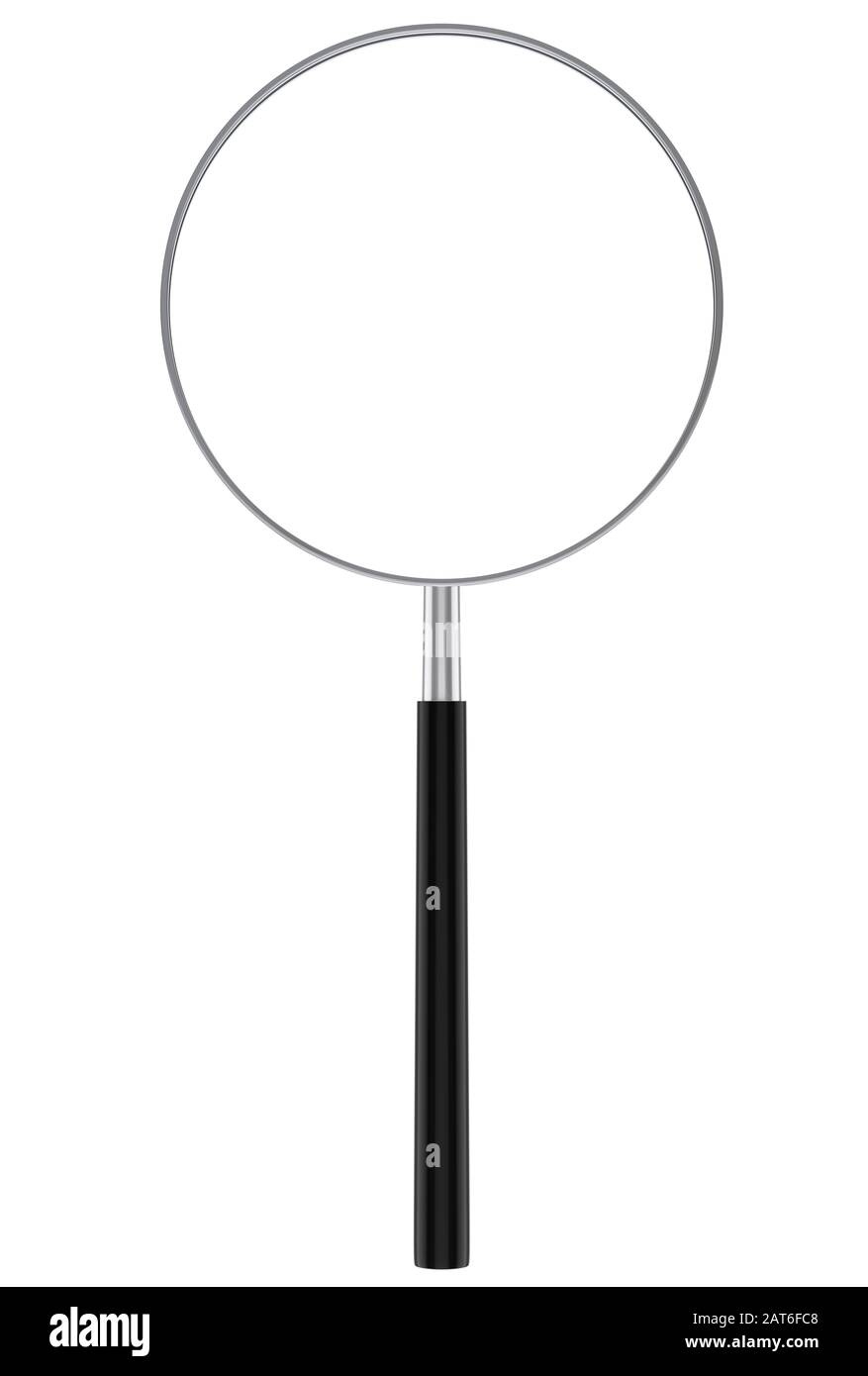 Realistic magnifying glass. 3d render Loupe on a transparent background. Stock Photo