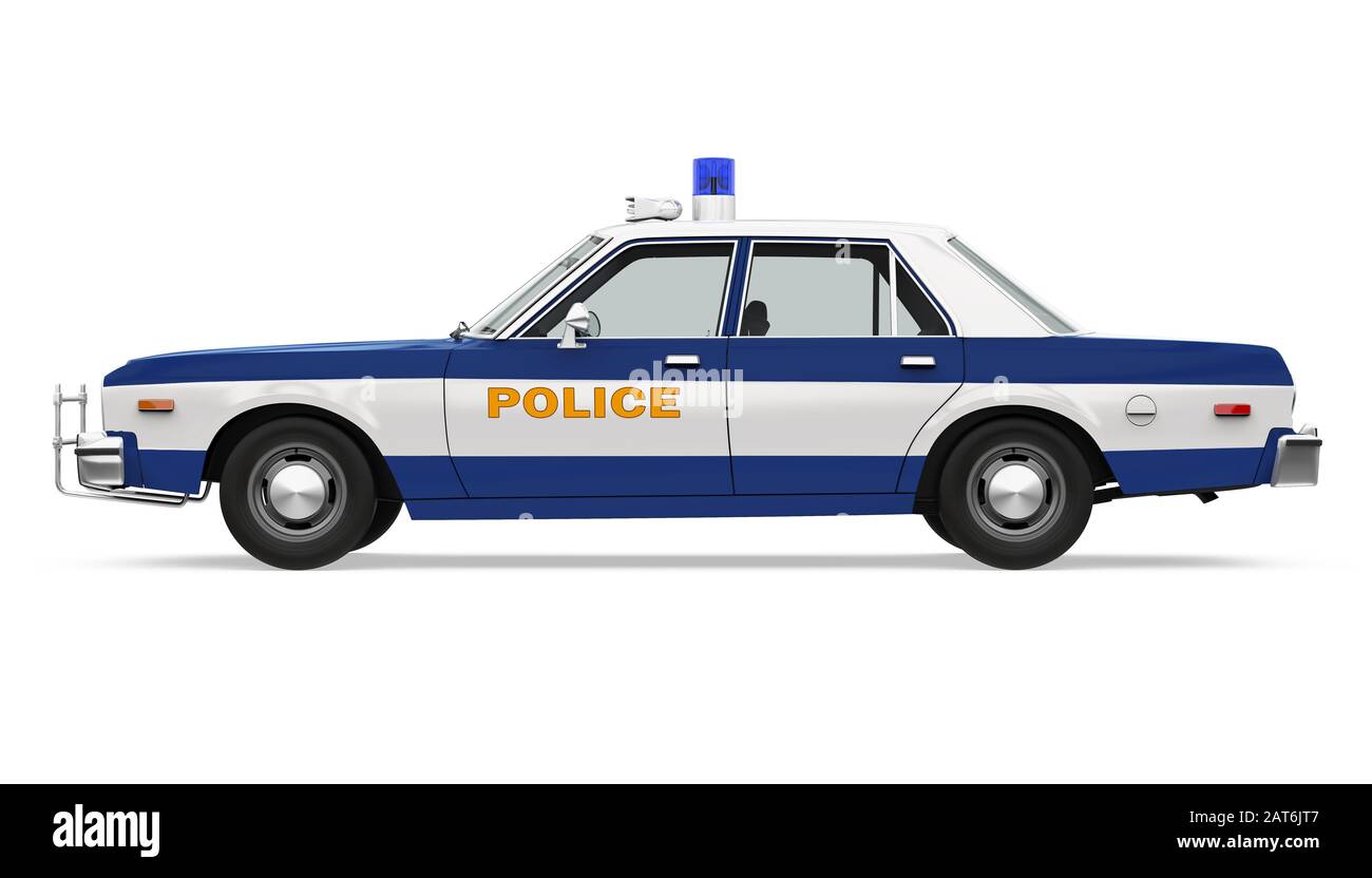 Vintage Police Car Isolated Stock Photo Alamy