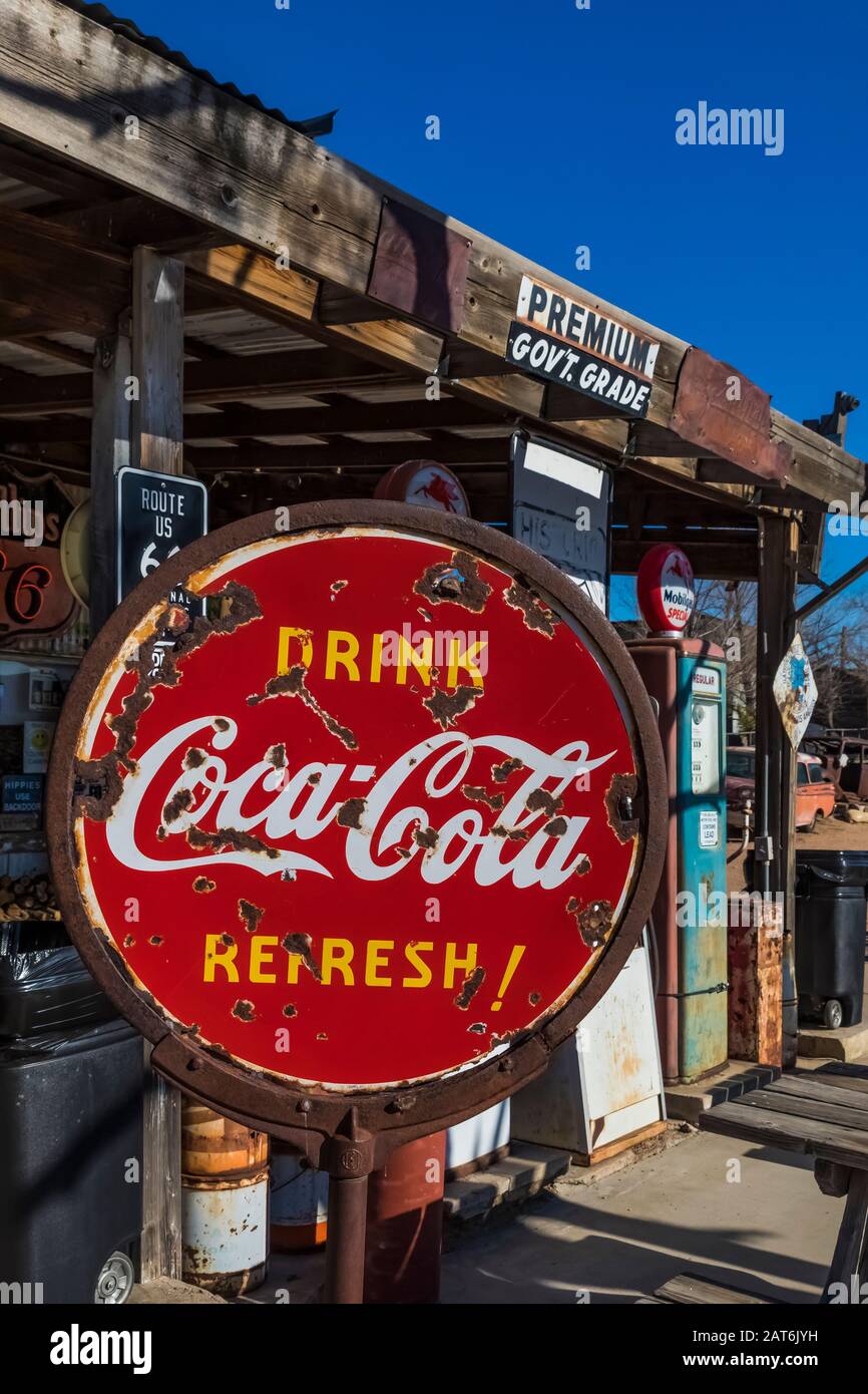 Old Coca-Cola sign at the Hackberry General Store along Historic