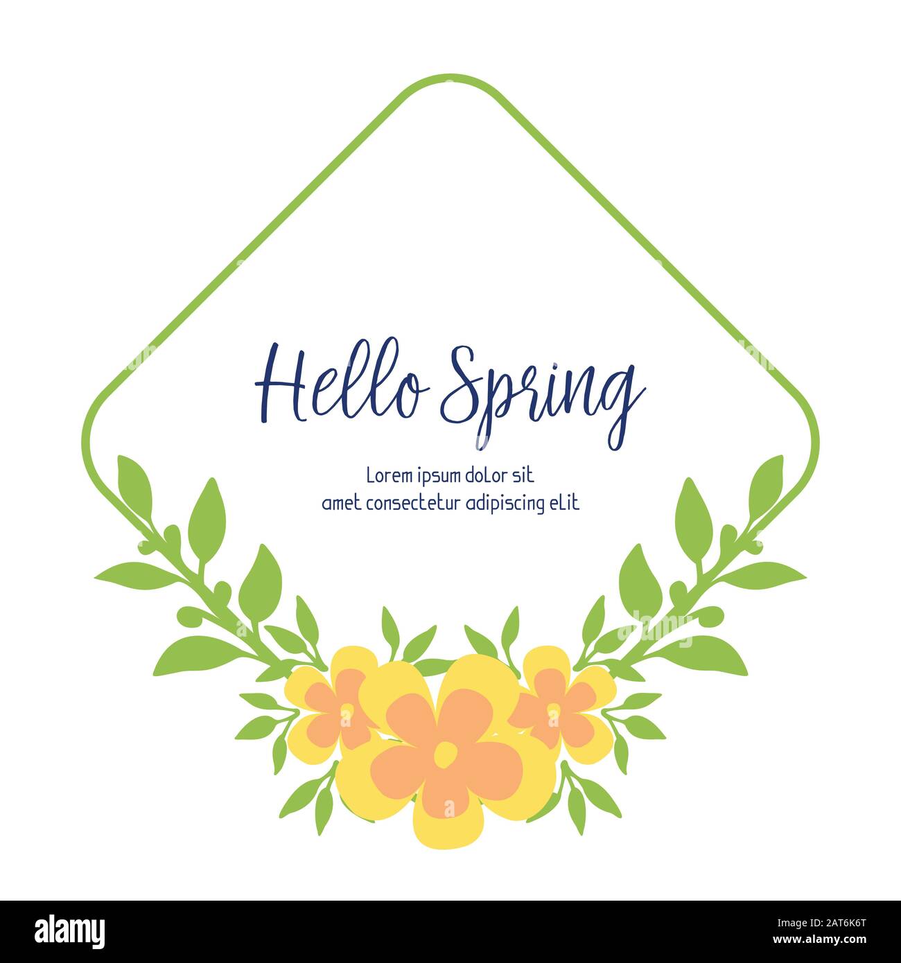 Antique pattern of leaf and flower frame, for hello spring cards ...