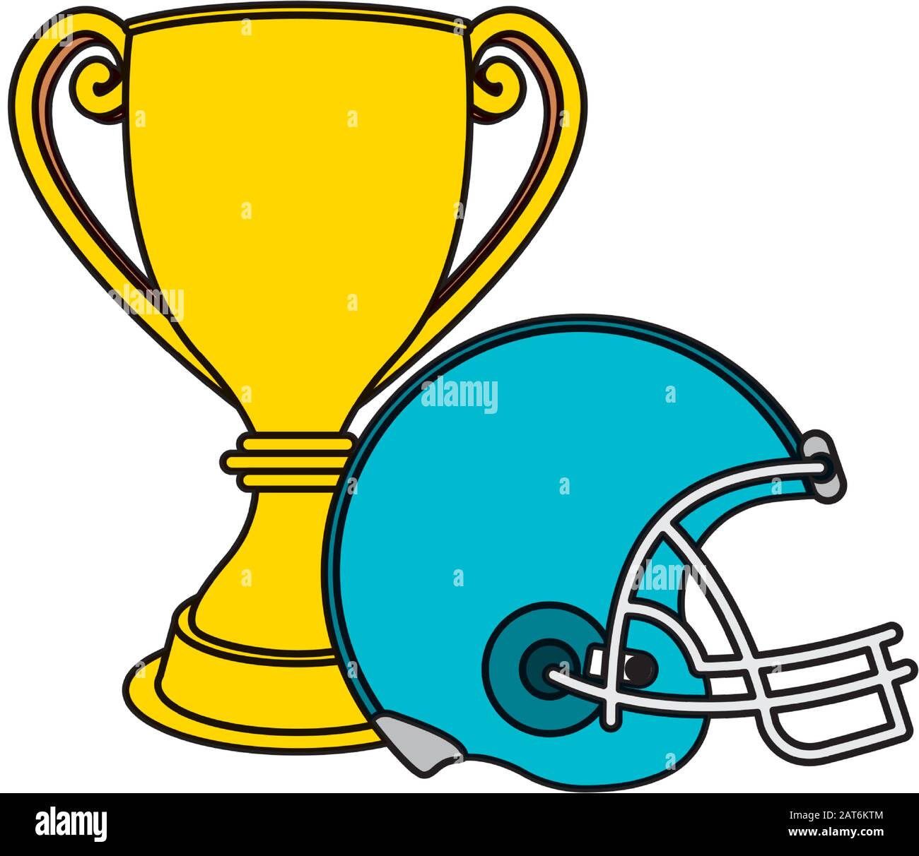 american football sport helmet with trophy cup Stock Vector Image & Art ...