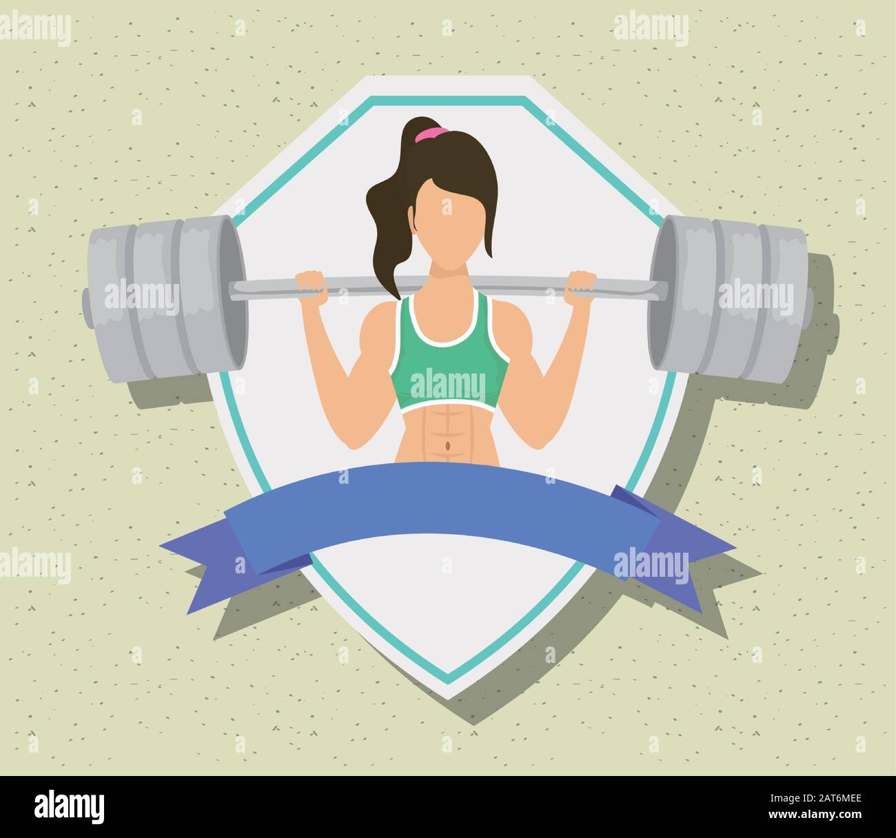 young woman weight lifting in frame Stock Vector Image & Art Alamy