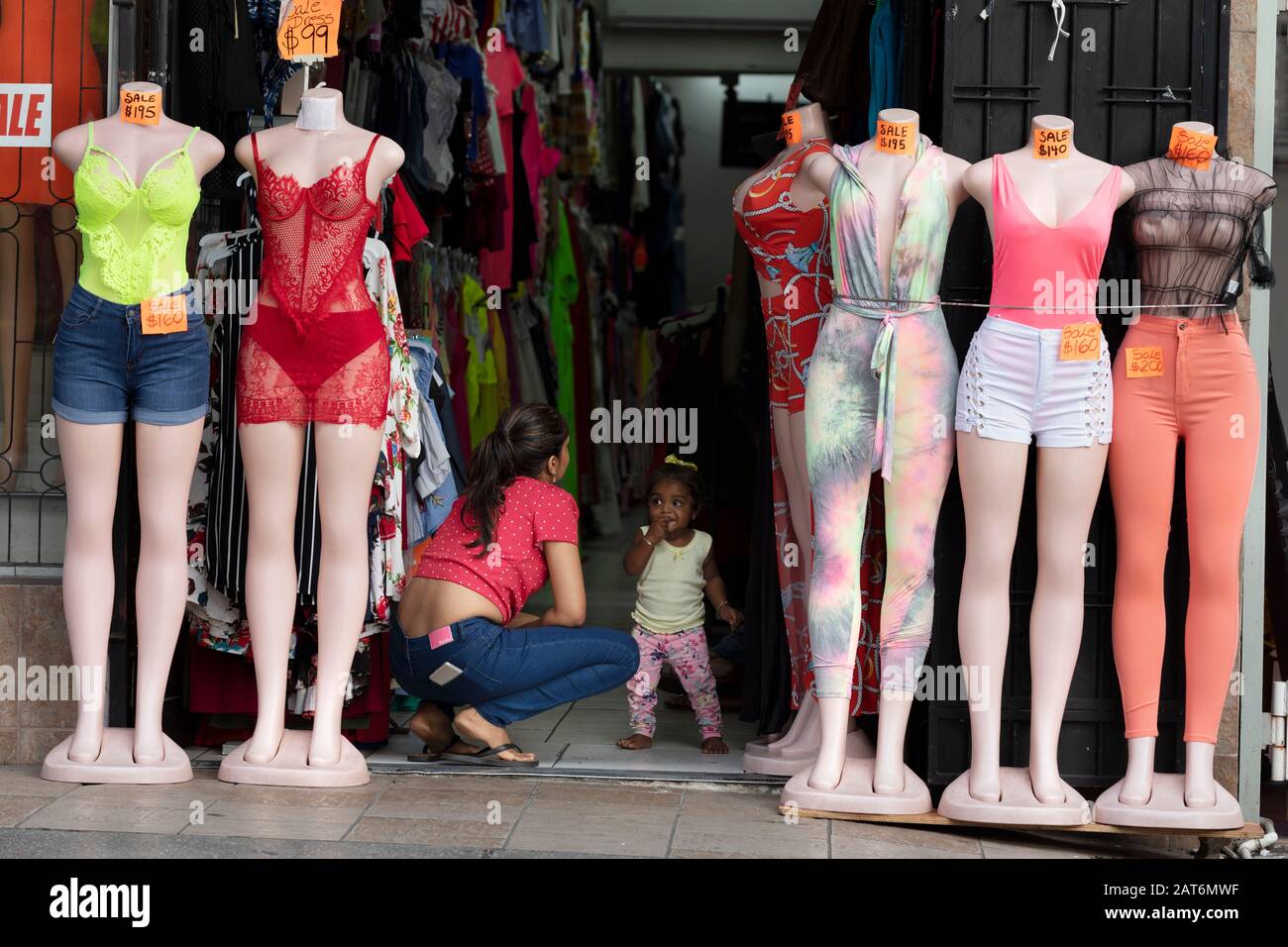Mannequins, clothes shop, Charlotte Street, Port of Spain, Trinidad and