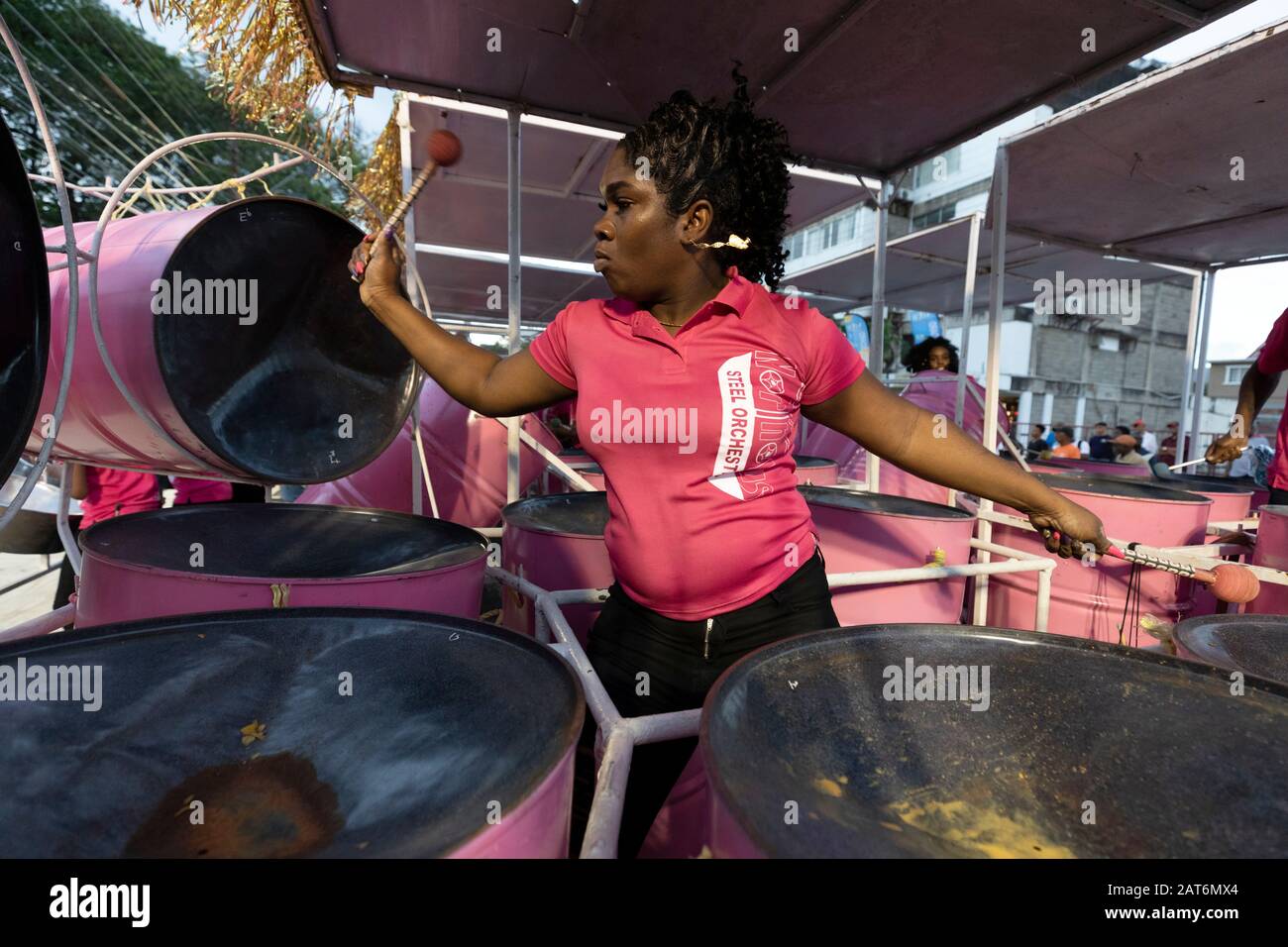 Steelpan competition, Port of Spain, Trinidad and Tobago Stock Photo