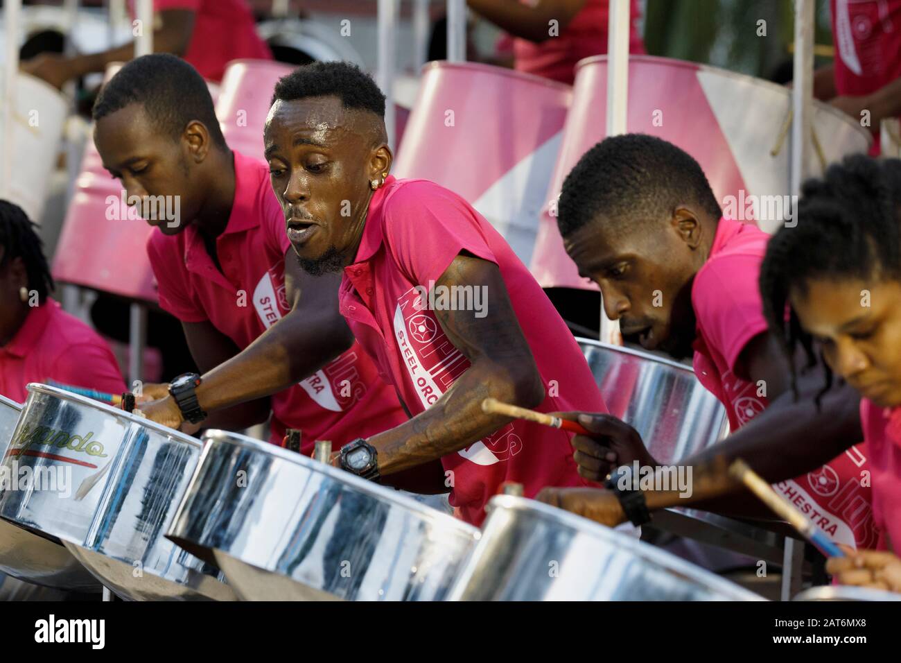 Steelpan competition, Port of Spain, Trinidad and Tobago Stock Photo