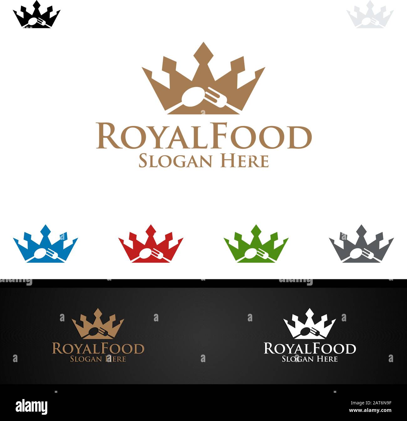 King Food Logo For Restaurant Or Cafe Stock Vector Art
