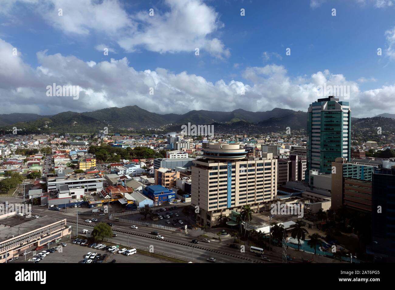 City skyline, Port of Spain, Trinidad and Tobago Stock Photo