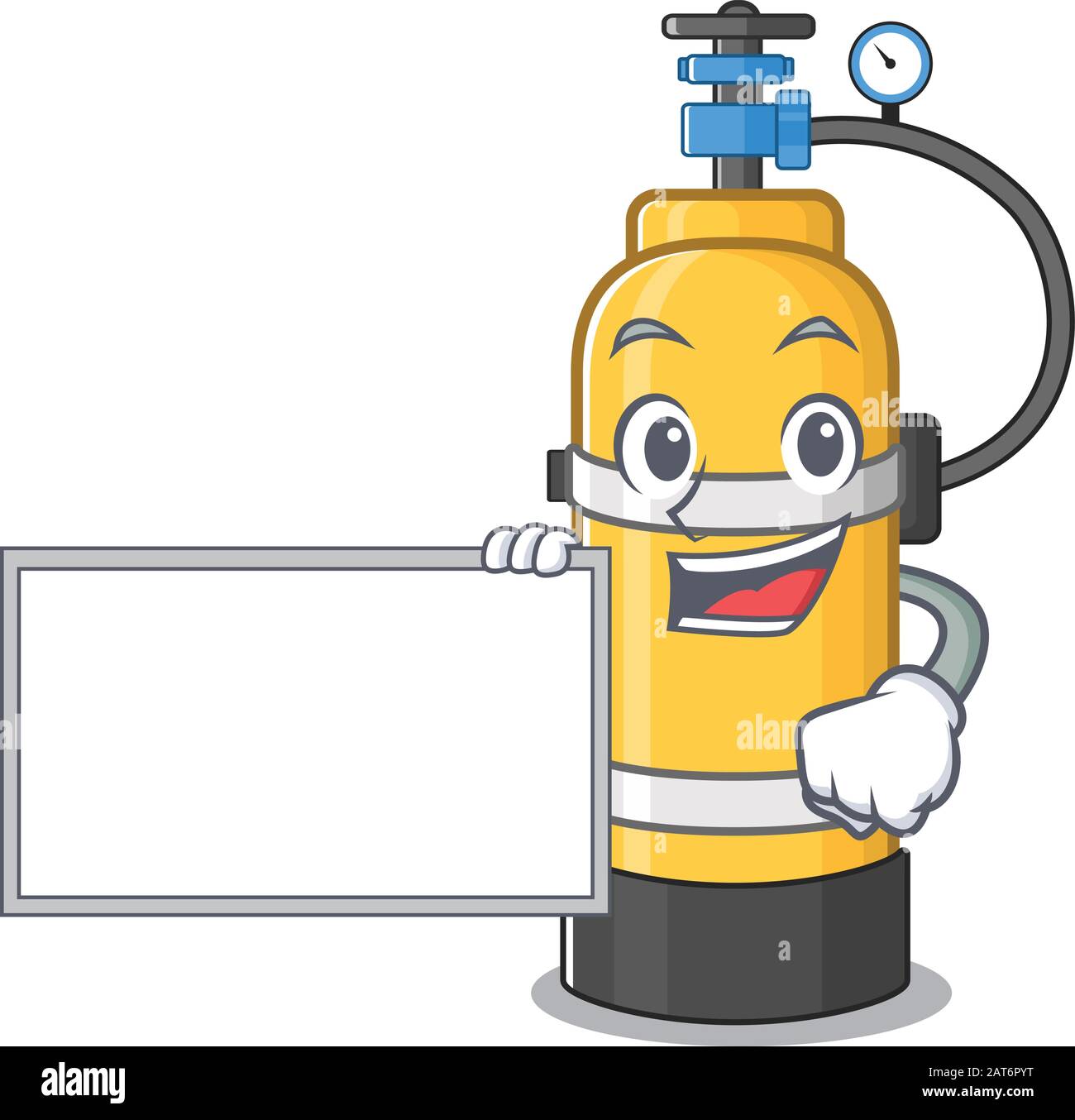 Funny oxygen cylinder cartoon character design style with board Stock  Vector Image & Art - Alamy