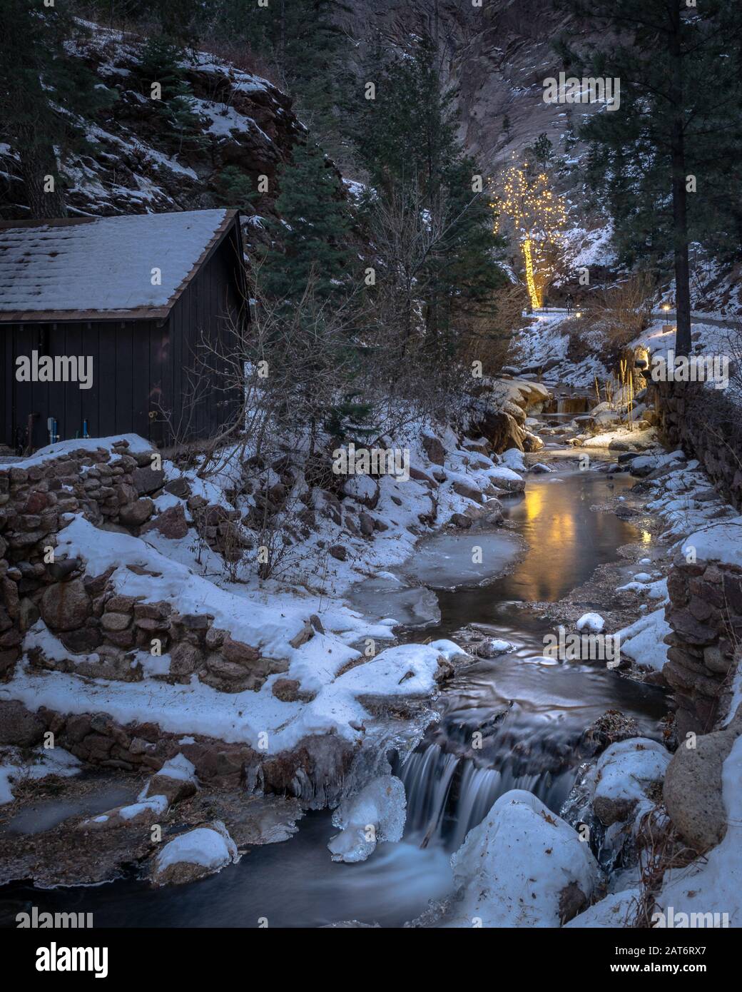 Seven Falls in Colorado Springs, CO, is a popular attraction during the