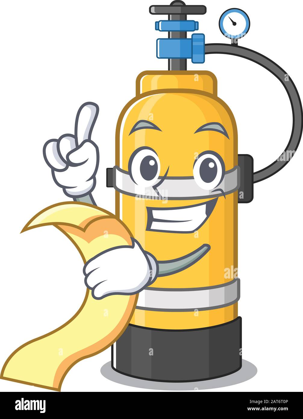 A funny cartoon character of oxygen cylinder with a menu Stock Vector Image  & Art - Alamy