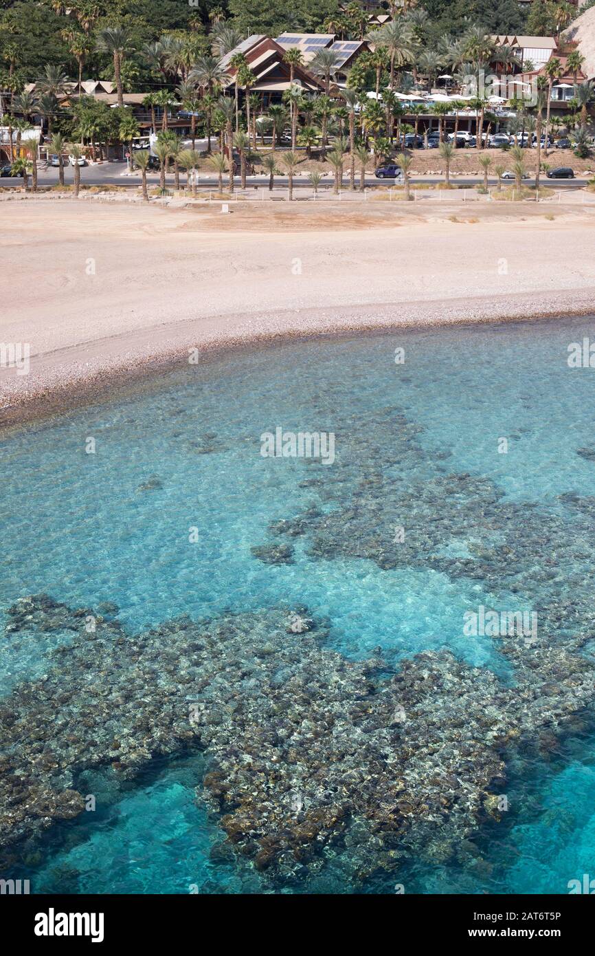 Coral Beach in Eilat on the Red Sea Stock Photo