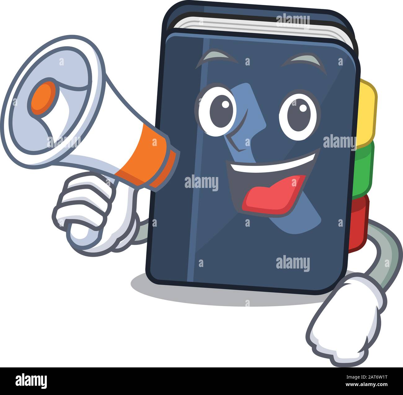 An icon of phone book having a megaphone Stock Vector