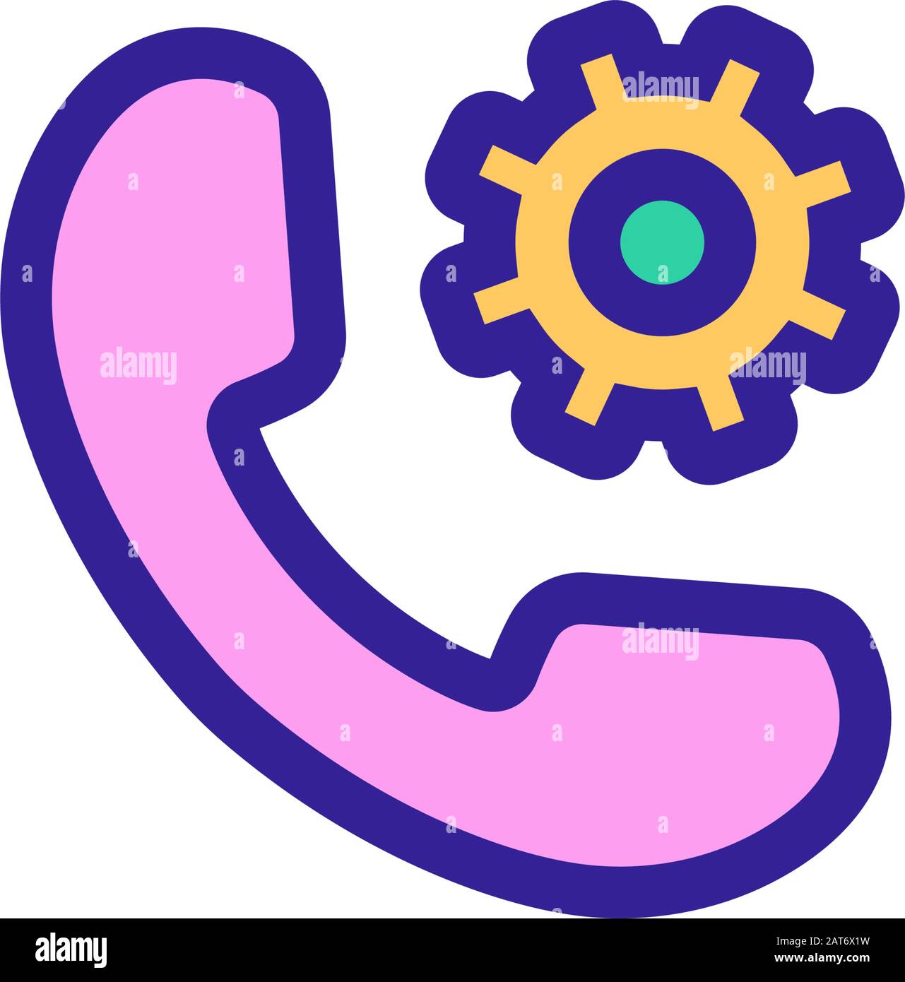 Set up the phone icon vector. Isolated contour symbol illustration ...