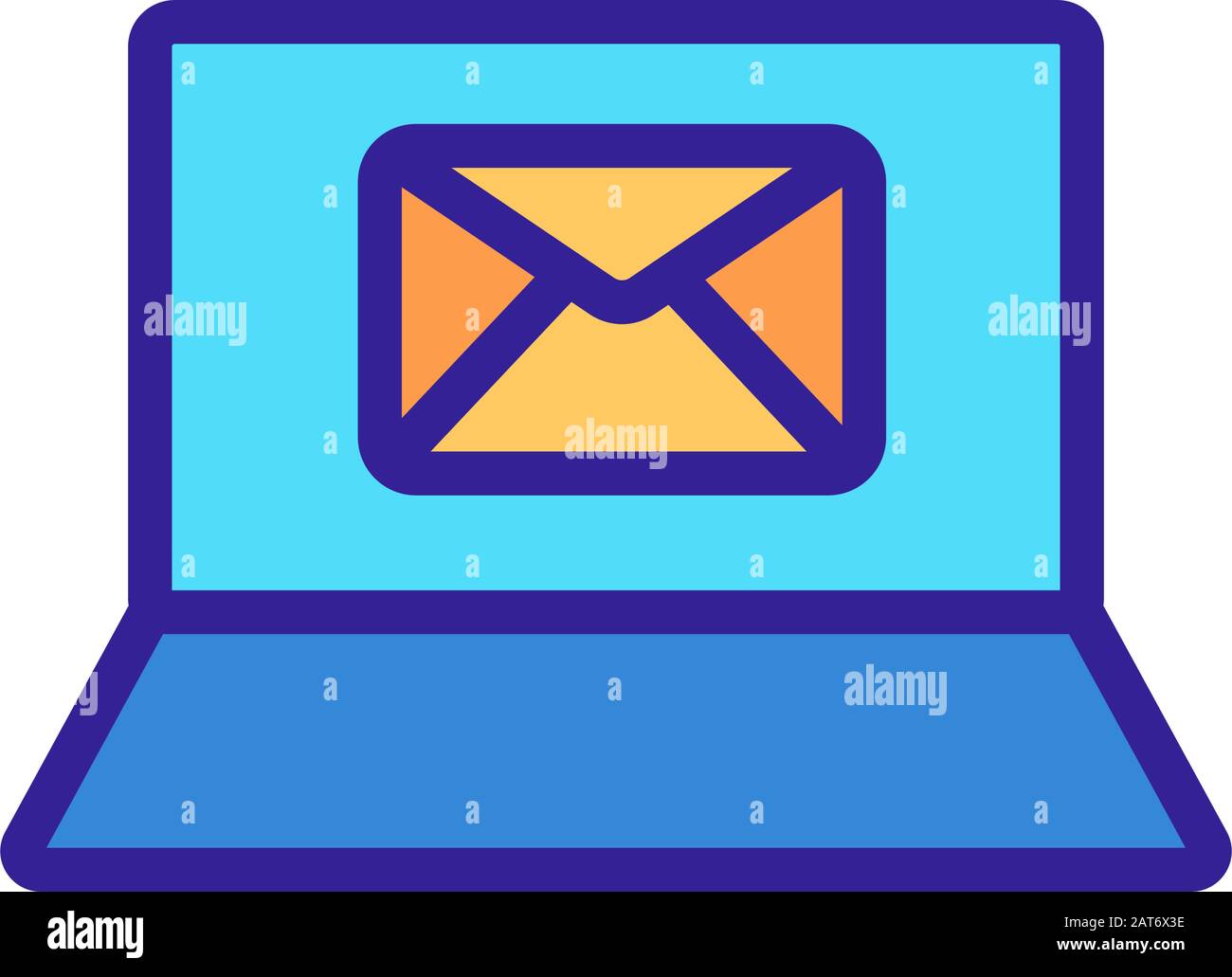 computer message icon vector. Isolated contour symbol illustration ...