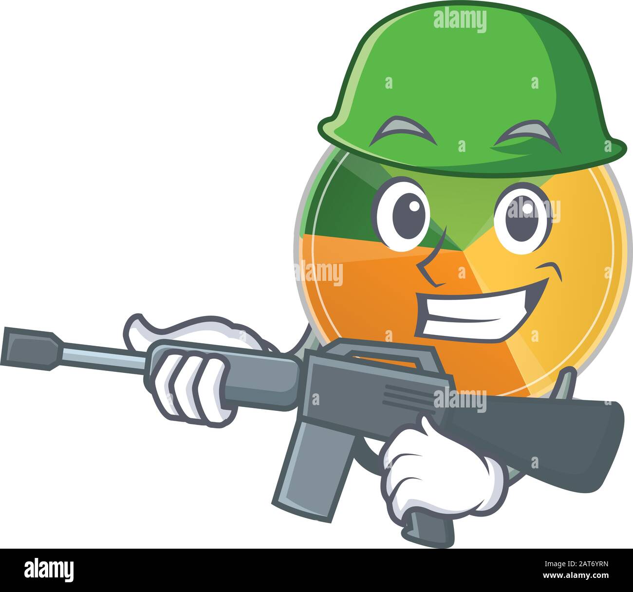 A cartoon design of pie chart Army with machine gun Stock Vector Image ...
