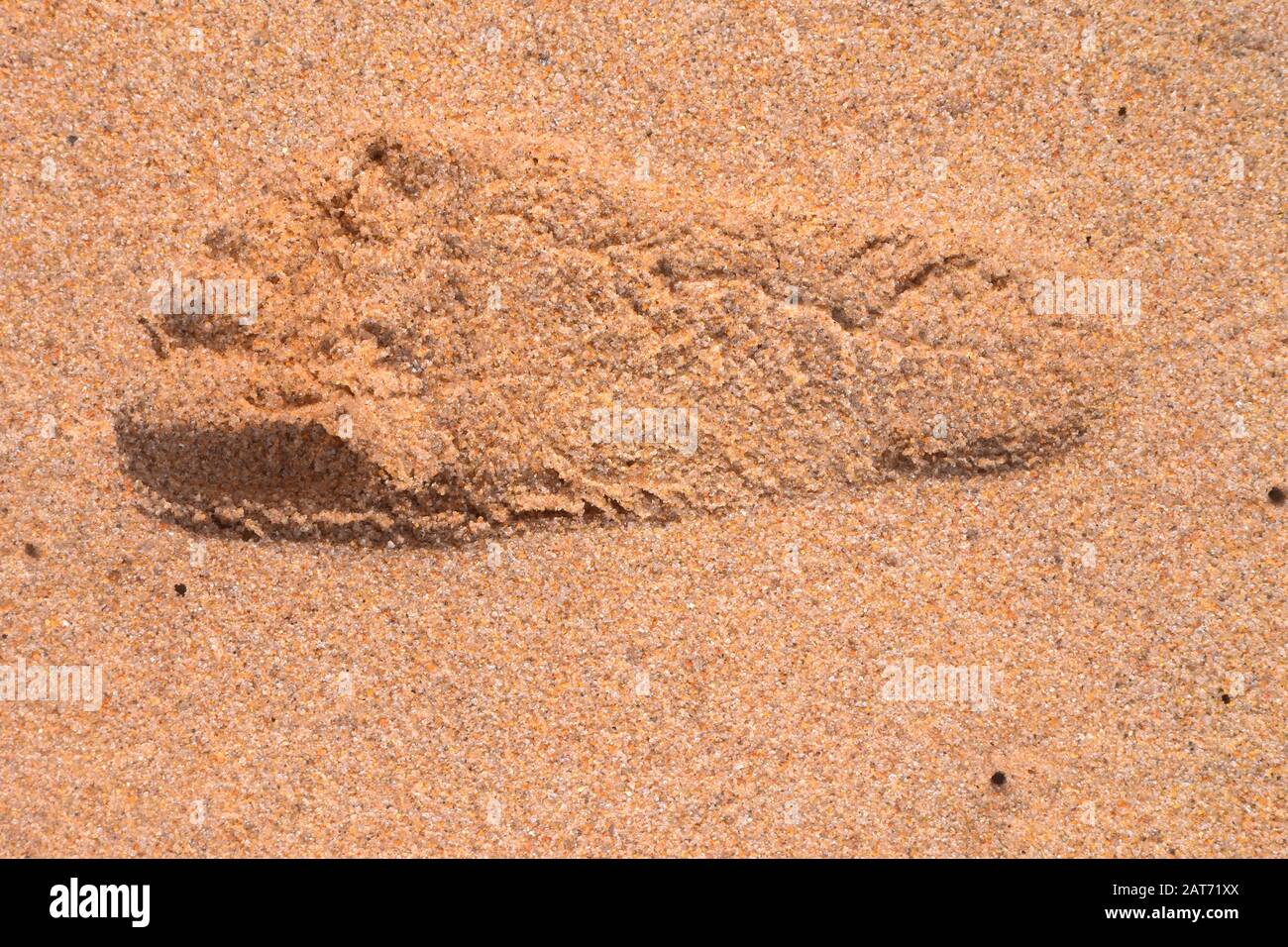 A footstep in the sand on the beach at the seaside resort of  Nha Trang in Vietnam, South East Asia, Indochina, Asia, Stock Photo