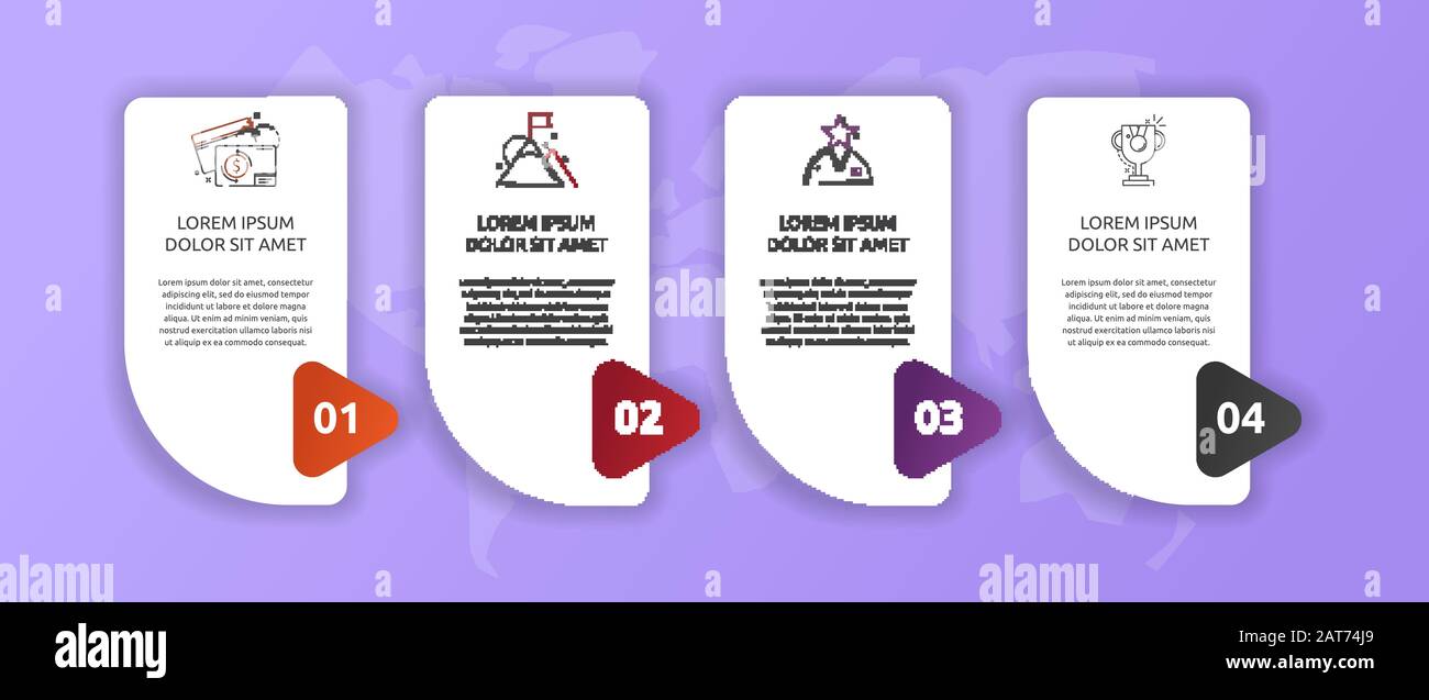 Vector infographic template. Business banner with 4 options and arrows ...