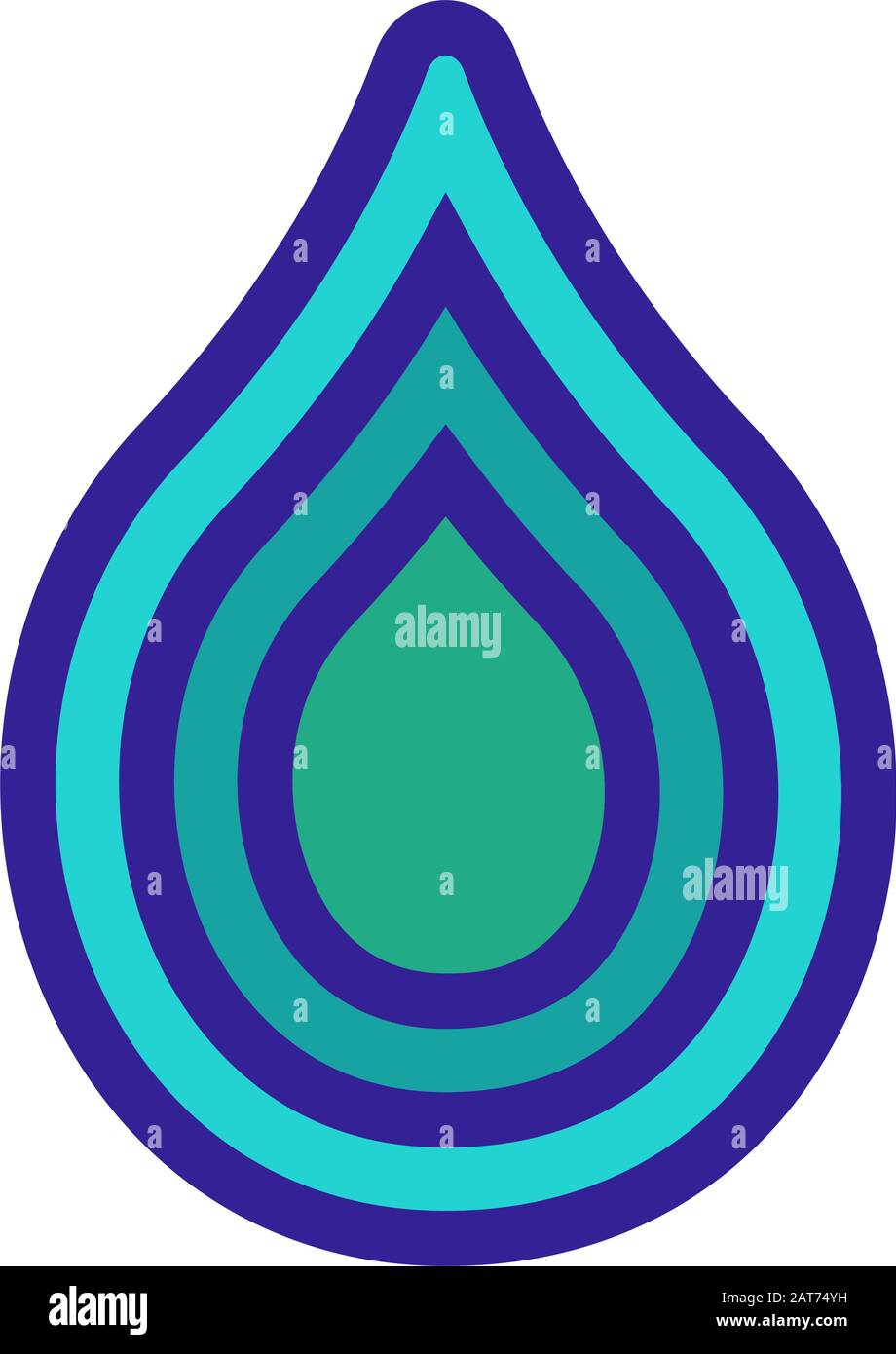A layered drop icon vector. Isolated contour symbol illustration Stock ...