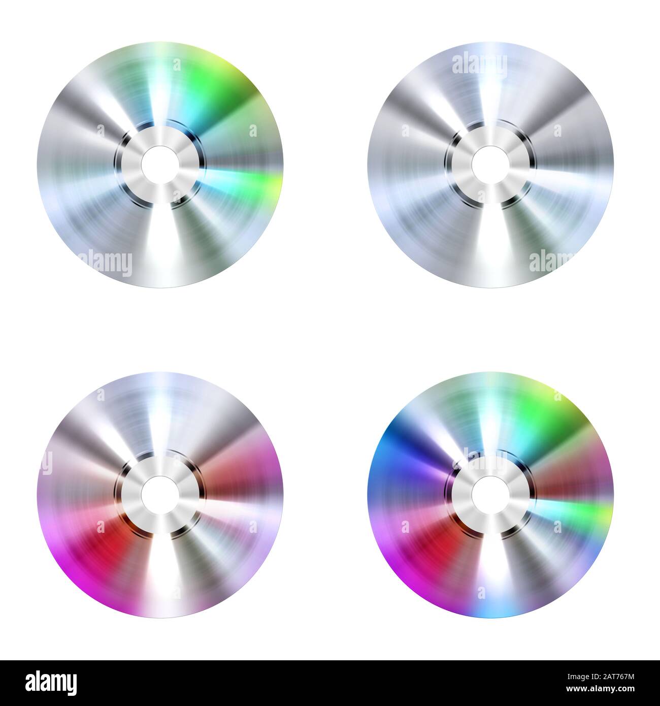 A four cd disk in different colors Stock Photo Alamy
