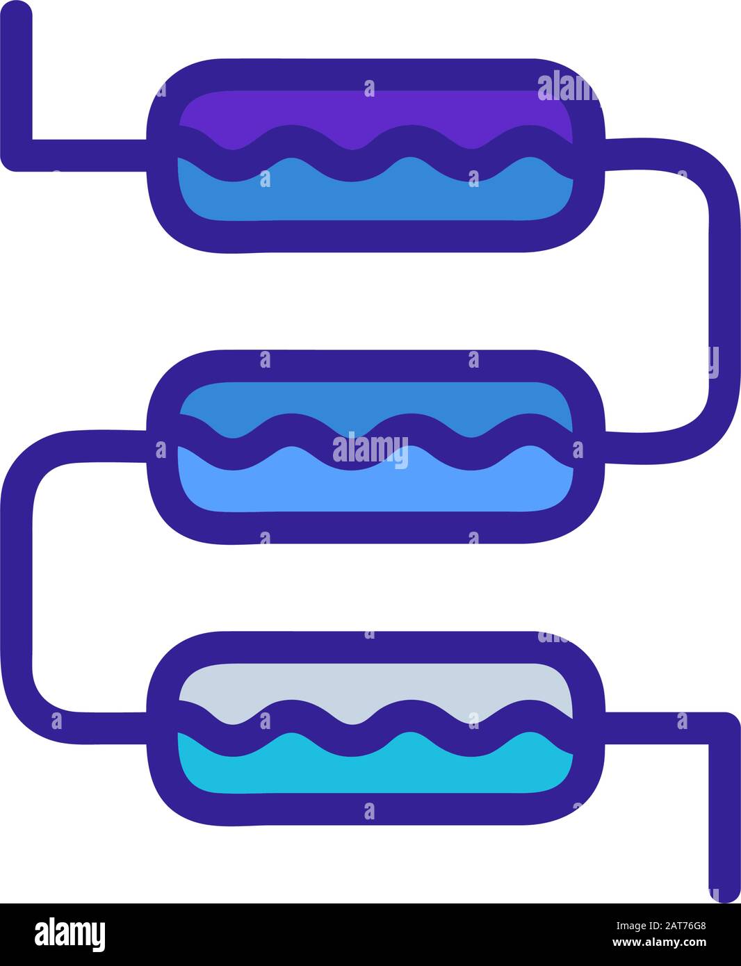 The water purification stages are an icon vector. Isolated contour ...
